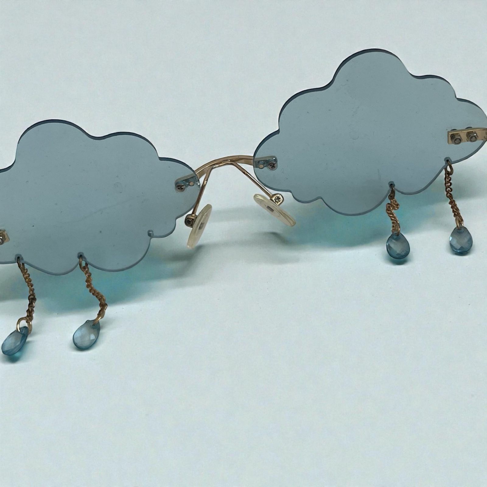 Other Blue Cloud Dangling Raindrop Charm Statement Sunglasses Size ONE SIZE - 5 Thumbnail