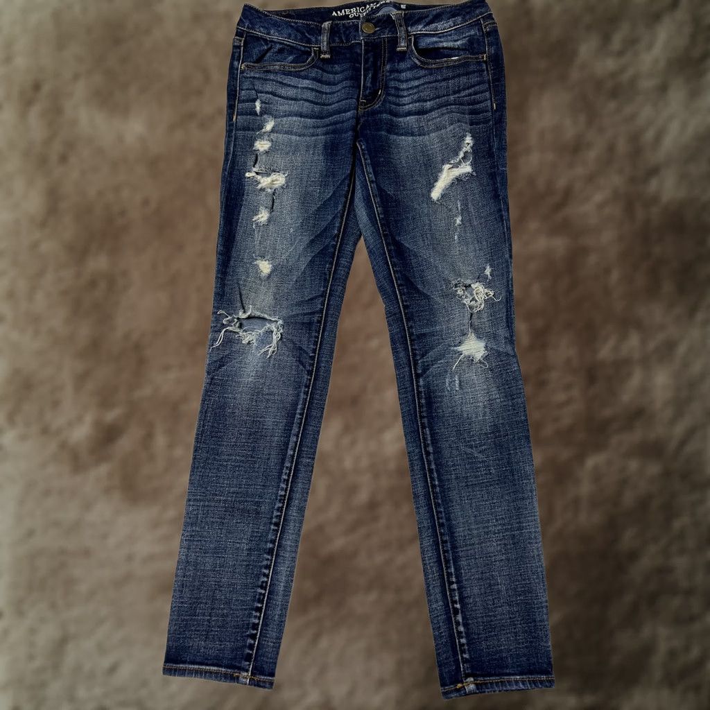 American Eagle Outfitters American Eagle AEO Super Stretch Low Rise Jegging Regular Size 6 DENIM Destroyed Size 28" / US 6 / IT 42 - 1 Thumbnail