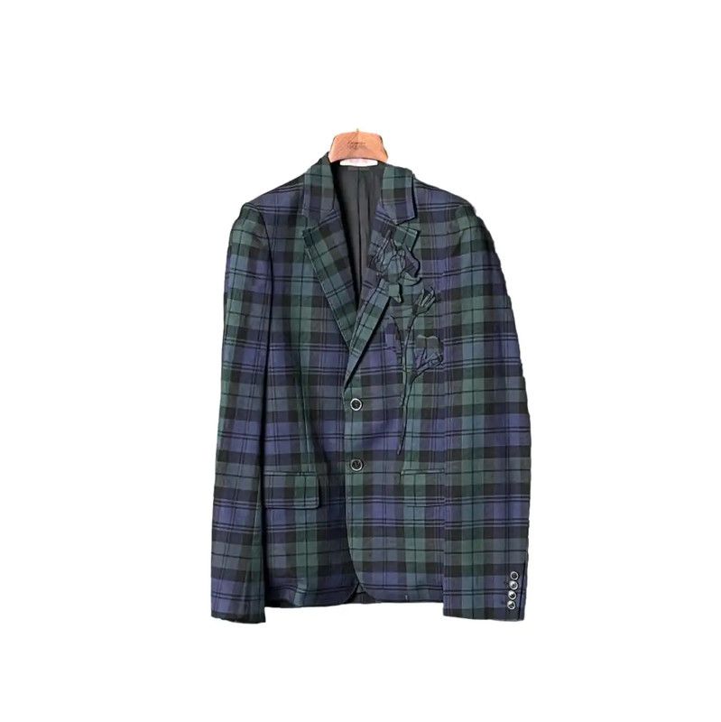 Valentino Valentino Green Plaid Cotton Men's Jacket 0089 Size US S / EU 44-46 / 1 - 1 Thumbnail
