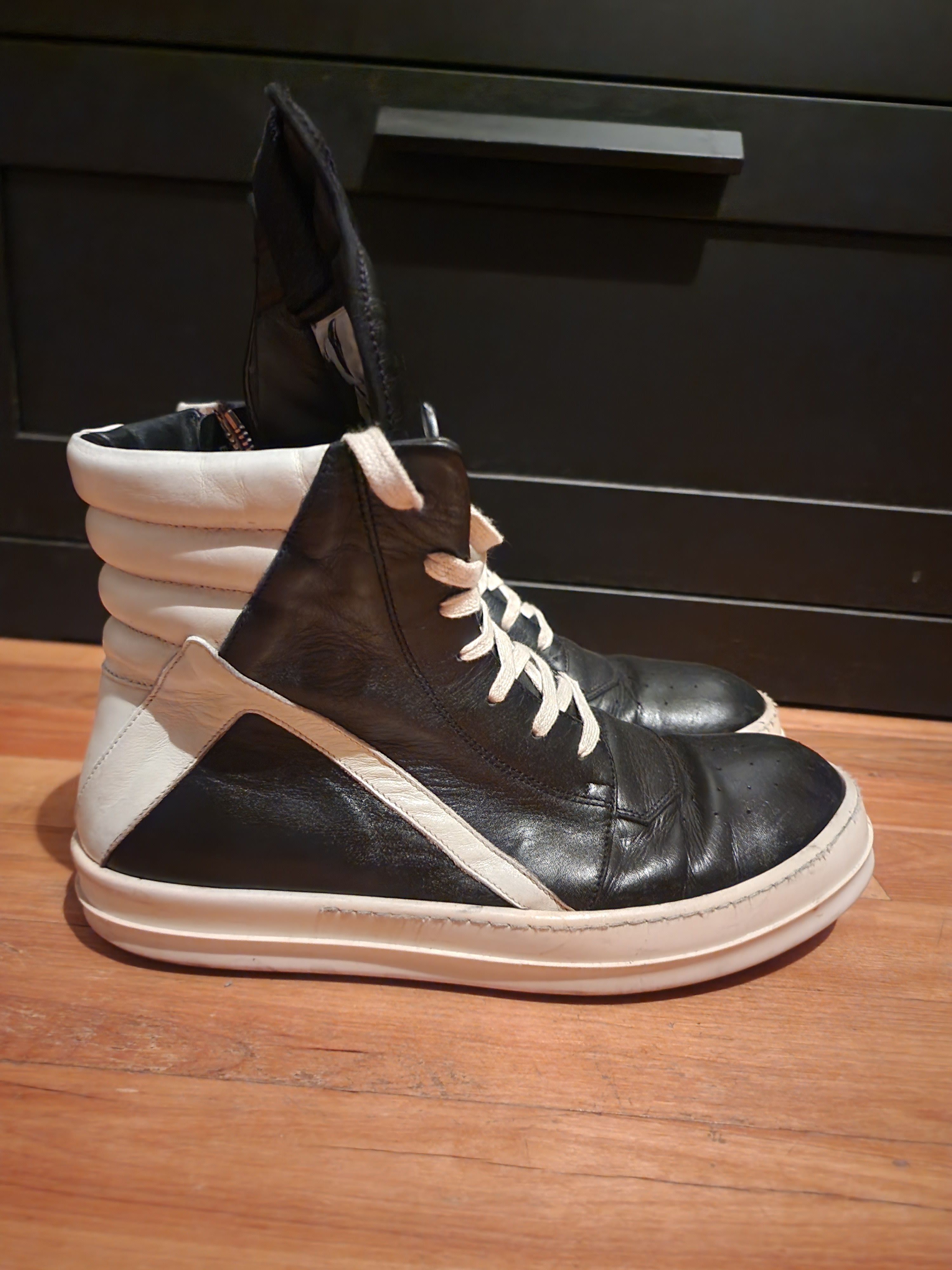 Rick Owens White Geobasket | Grailed