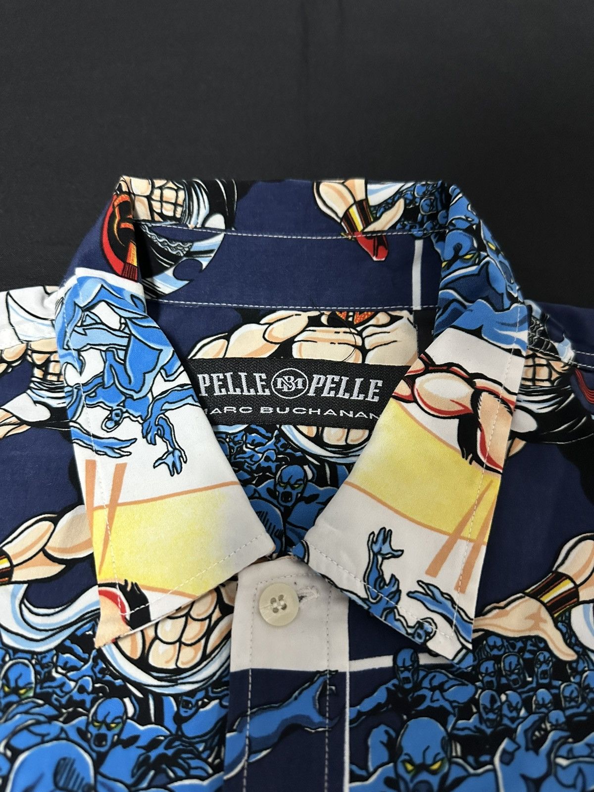 Pelle Pelle × Vintage Vintage Pelle Pelle Marc Buchanan comics Button-up shirt Size US L / EU 52-54 / 3 - 5 Thumbnail