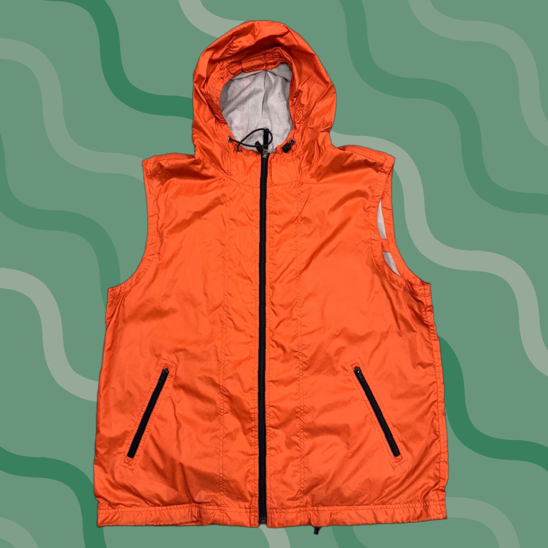 Gap VINTAGE Gap Vest Mens XL Nylon Hooded Full Zip Jacket 90s Orange Size US XL / EU 56 / 4 - 1 Thumbnail