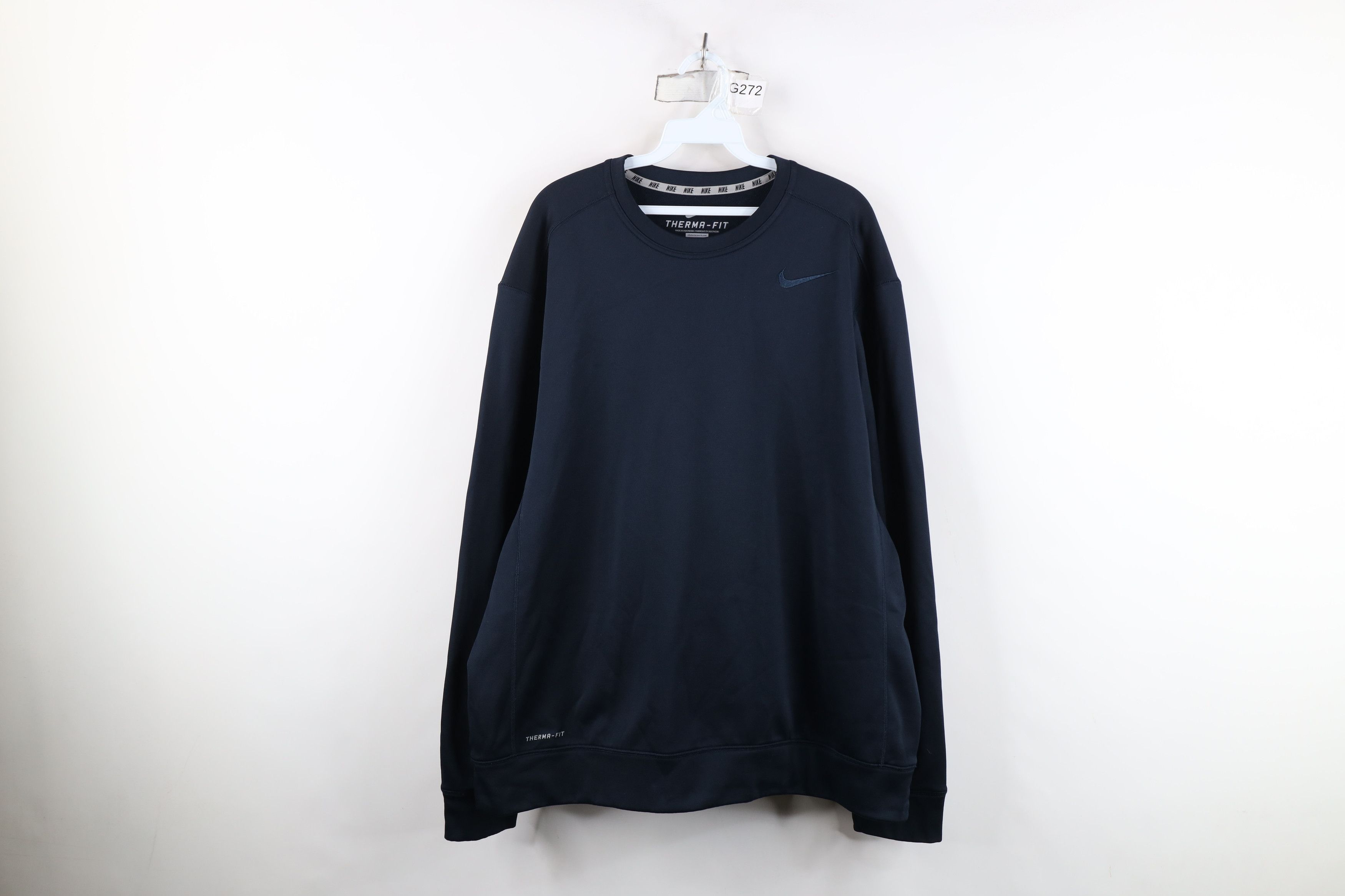 Nike Nike Therma Fit Swoosh Fleece Lined Crewneck Sweatshirt Navy Size US XL / EU 56 / 4 - 1 Thumbnail
