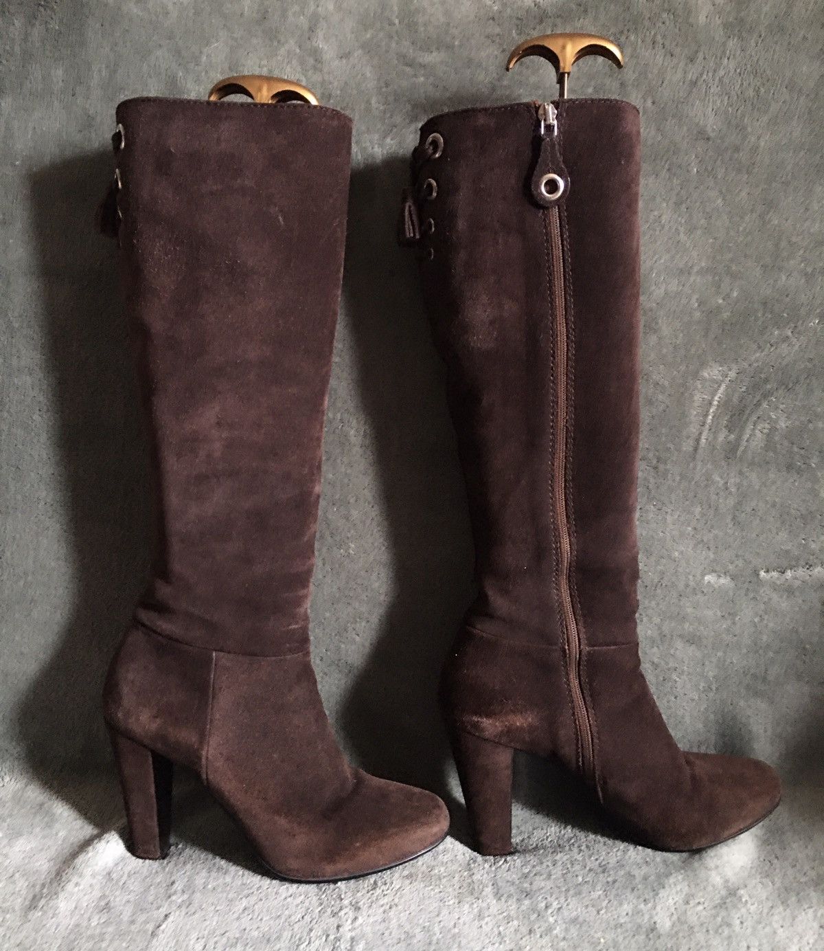Car Shoe Original Car Shoe by Prada Brown Suede Boots Heels EU 36.5 Size US 6.5 / IT 36.5 - 8 Thumbnail