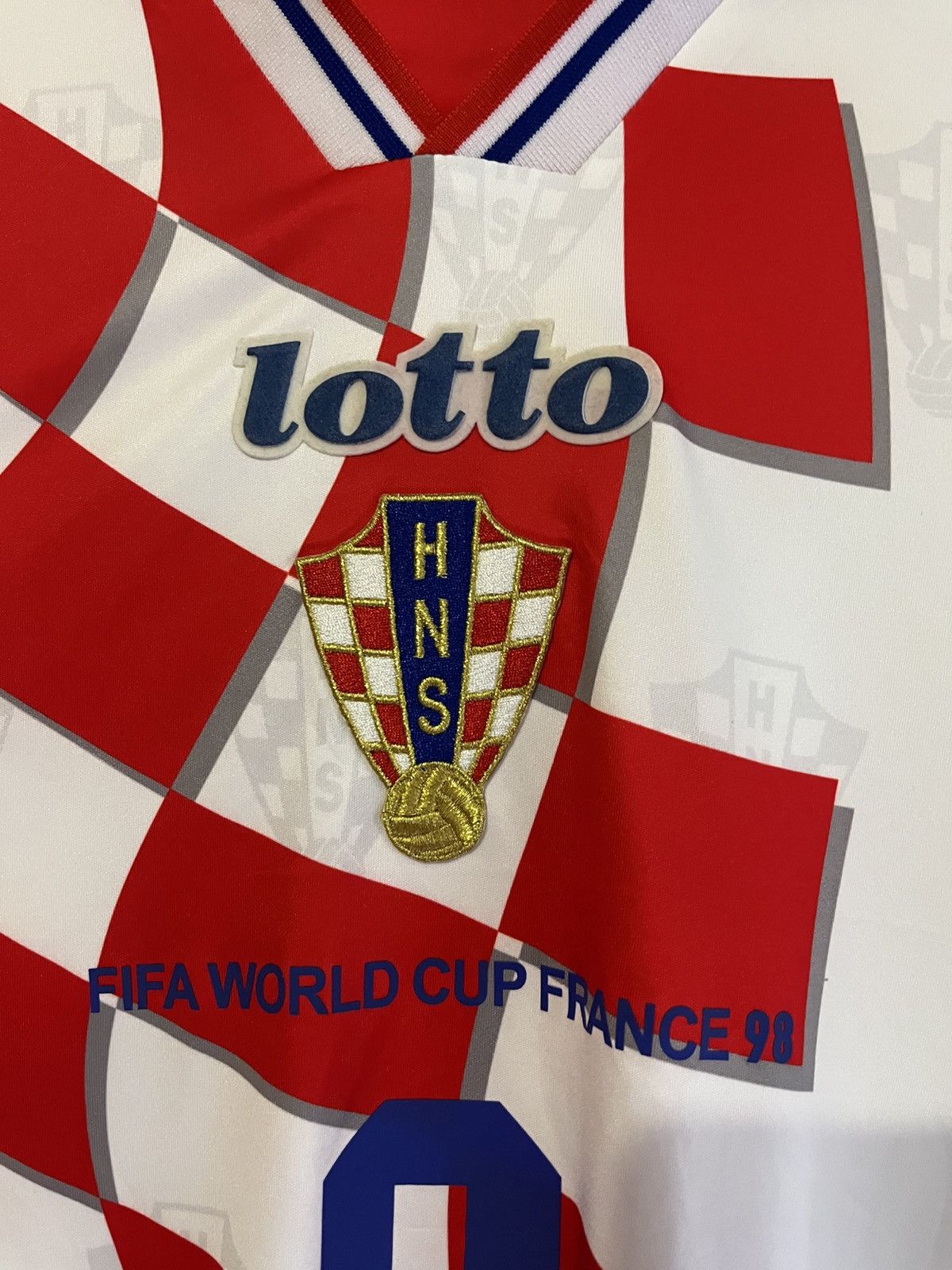 Lotto Sport RARE🔥 1998 Lotto Croatia Away Soccer Jersey Suker Vintage Size US XL / EU 56 / 4 - 4 Thumbnail