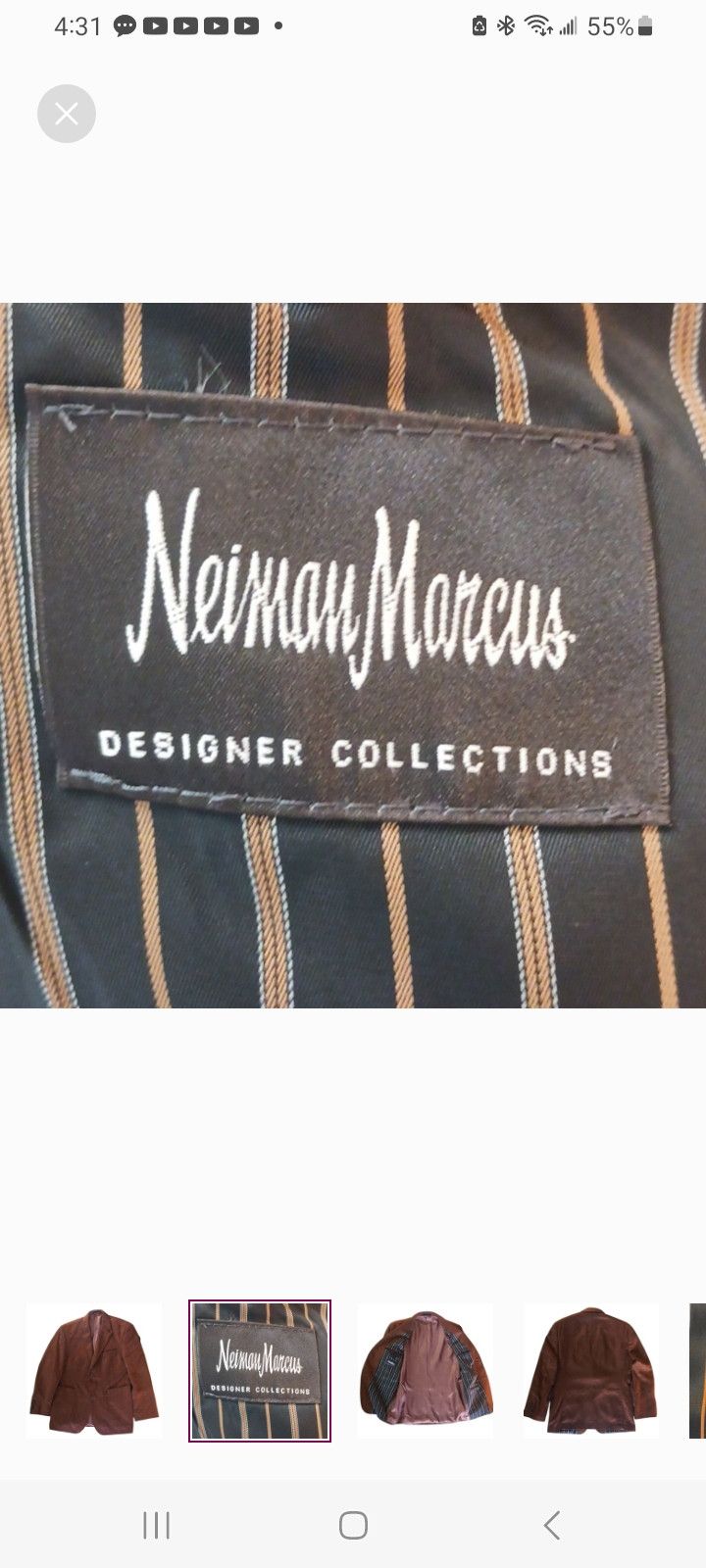 Neiman Marcus Neiman Marcus Designer Collections Brown Sports Jacket Size 38S - 3 Thumbnail
