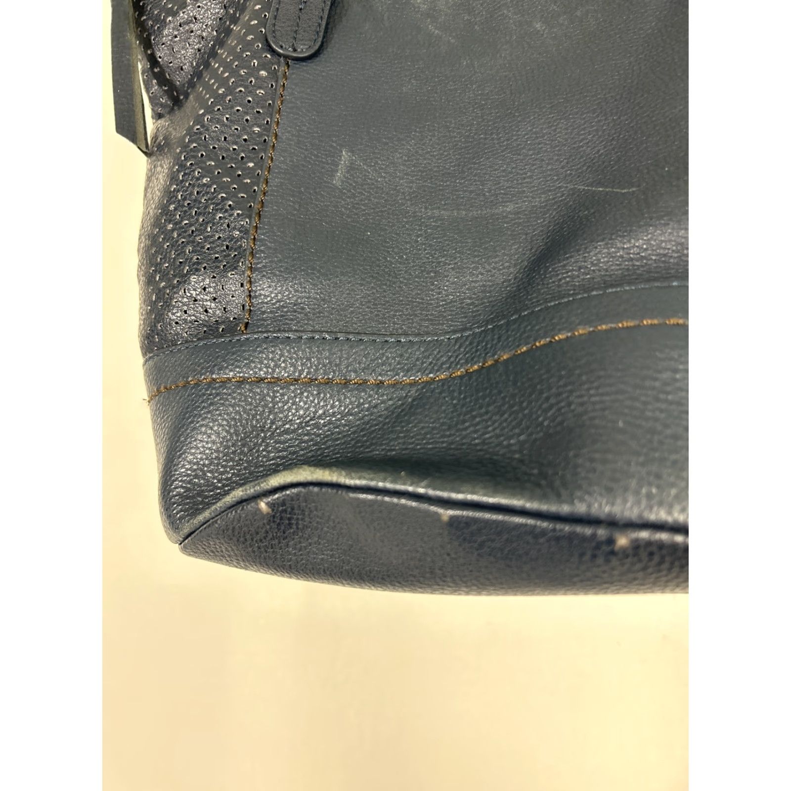 The Sak VINTAGE The Sak Leather Shoulder Bag Blue 15x11x7.5 Eye-lit Womens Shoulder Bag 15x11x7.5 Blue Eye-lit Leather The Sak Women Size ONE SIZE - 4 Thumbnail