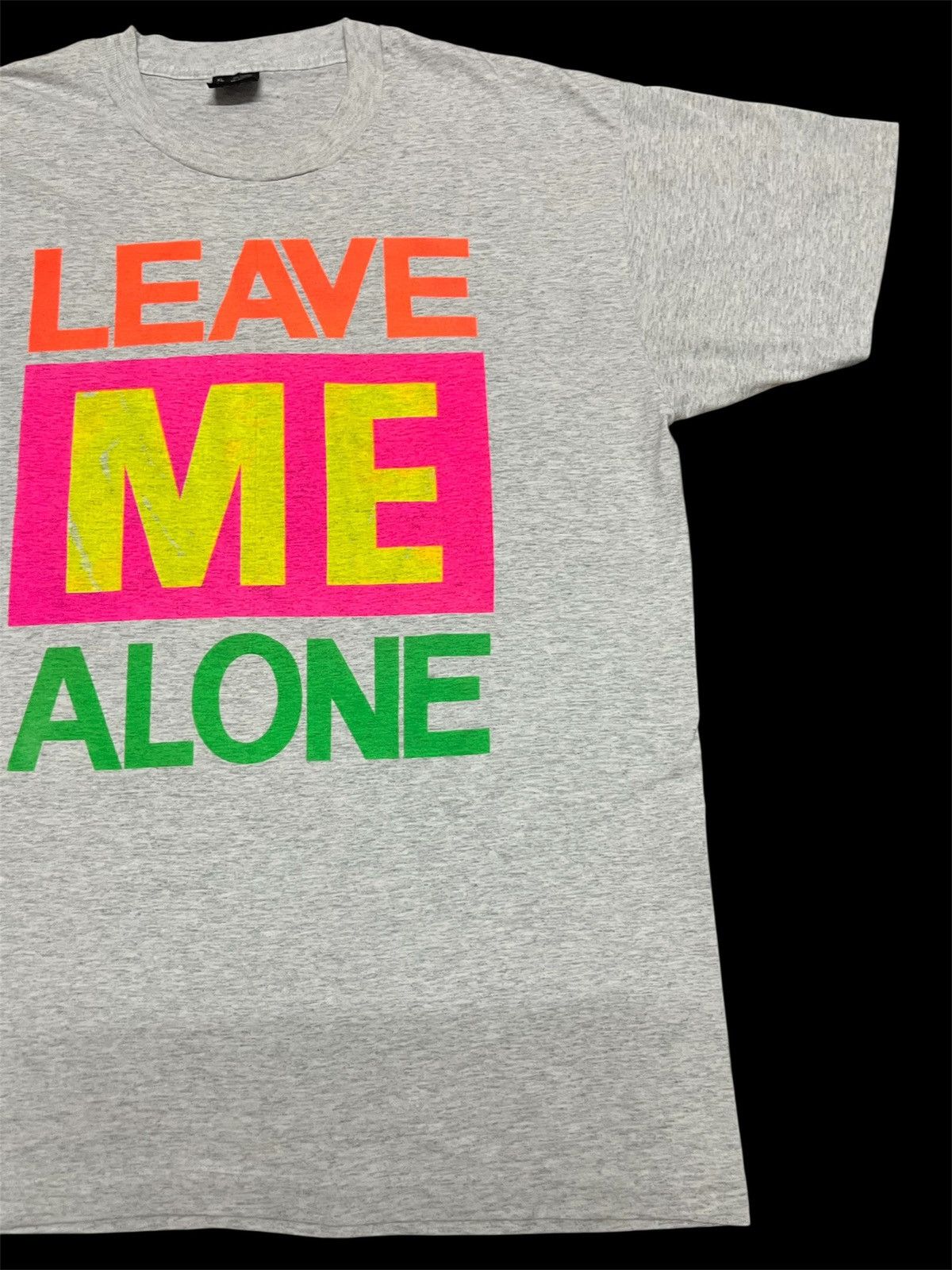 Vintage 💥True Vintage LEAVE ME ALONE Wording Tee Size US XL / EU 56 / 4 - 4 Thumbnail