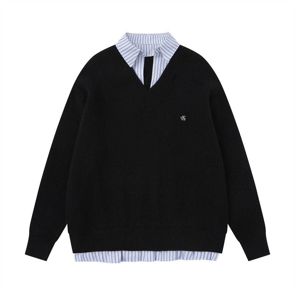 Vintage Men's loose striped POLO collar fake two-piece sweater Size US M / EU 48-50 / 2 - 1 Thumbnail