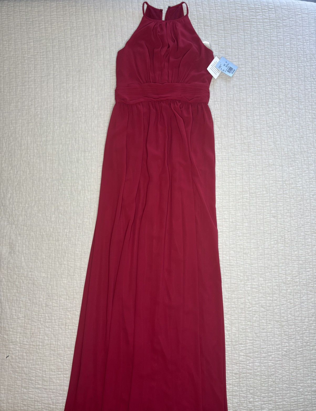 Davids Bridal Long Chiffon High Neck Bridesmaid Dress SZ 6
