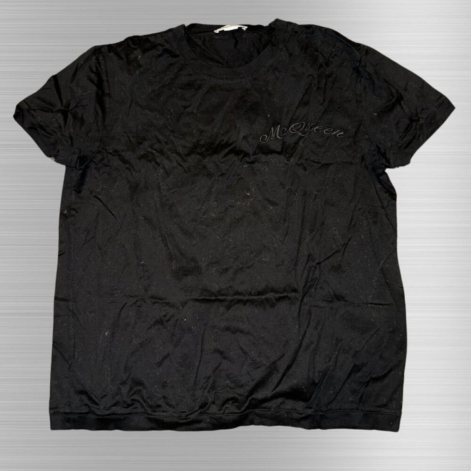 Alexander McQueen Black Logo Chest Embroidery T-Shirt Medium