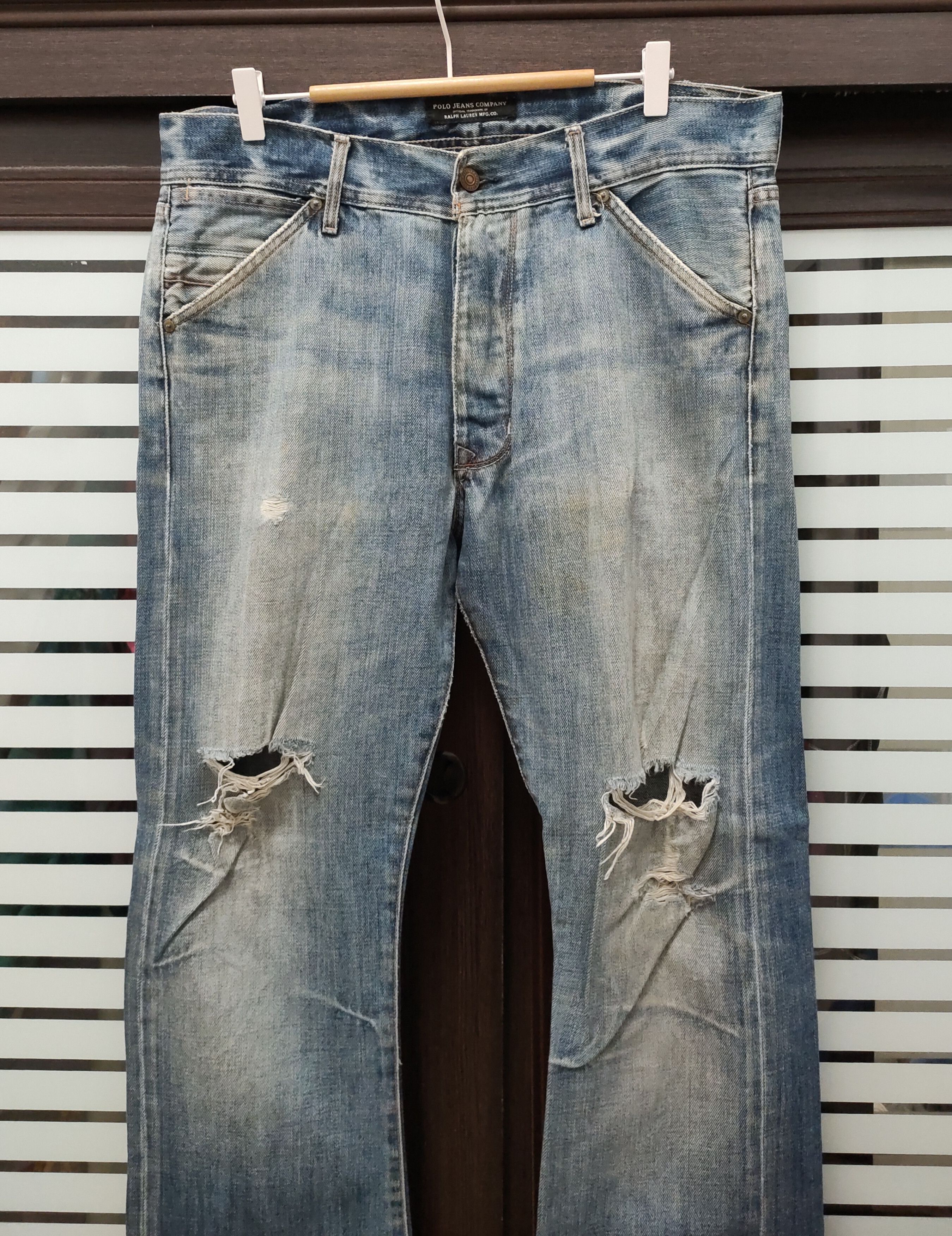 Polo Ralph Lauren 💥 Distressed Polo Ralph Lauren Button Fly Denim 💥 Size US 36 / EU 52 - 1 Thumbnail