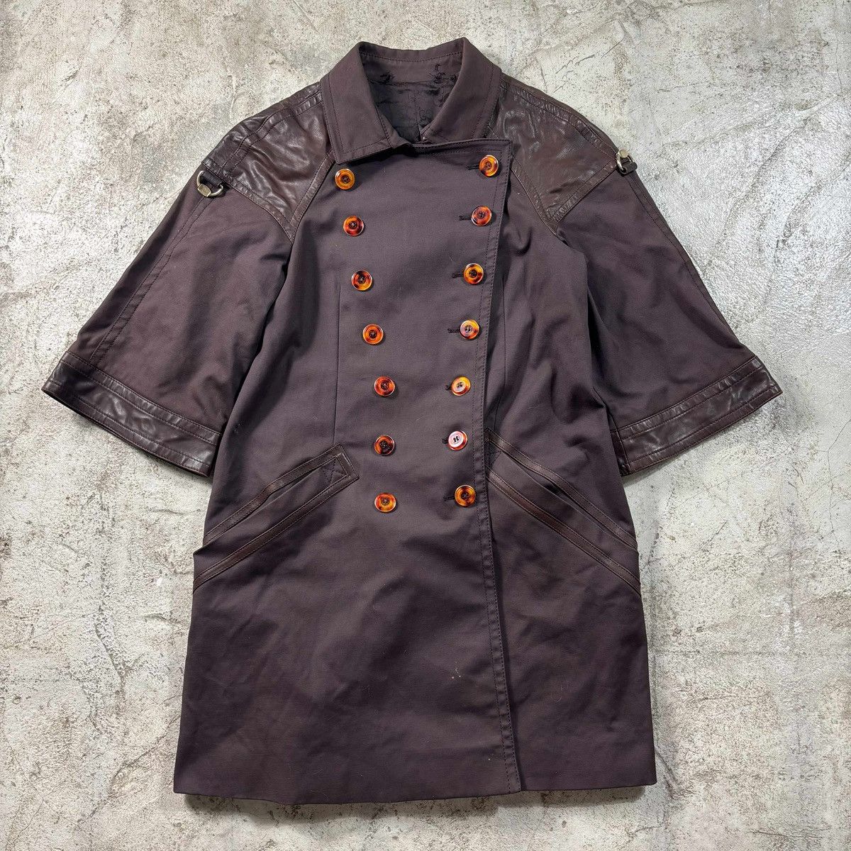 Gucci GUCCI FRIDA ERA - 2008 COAT COTTON / LEATHER SHORT SLEEVES Size M / US 6-8 / IT 42-44 - 1 Thumbnail