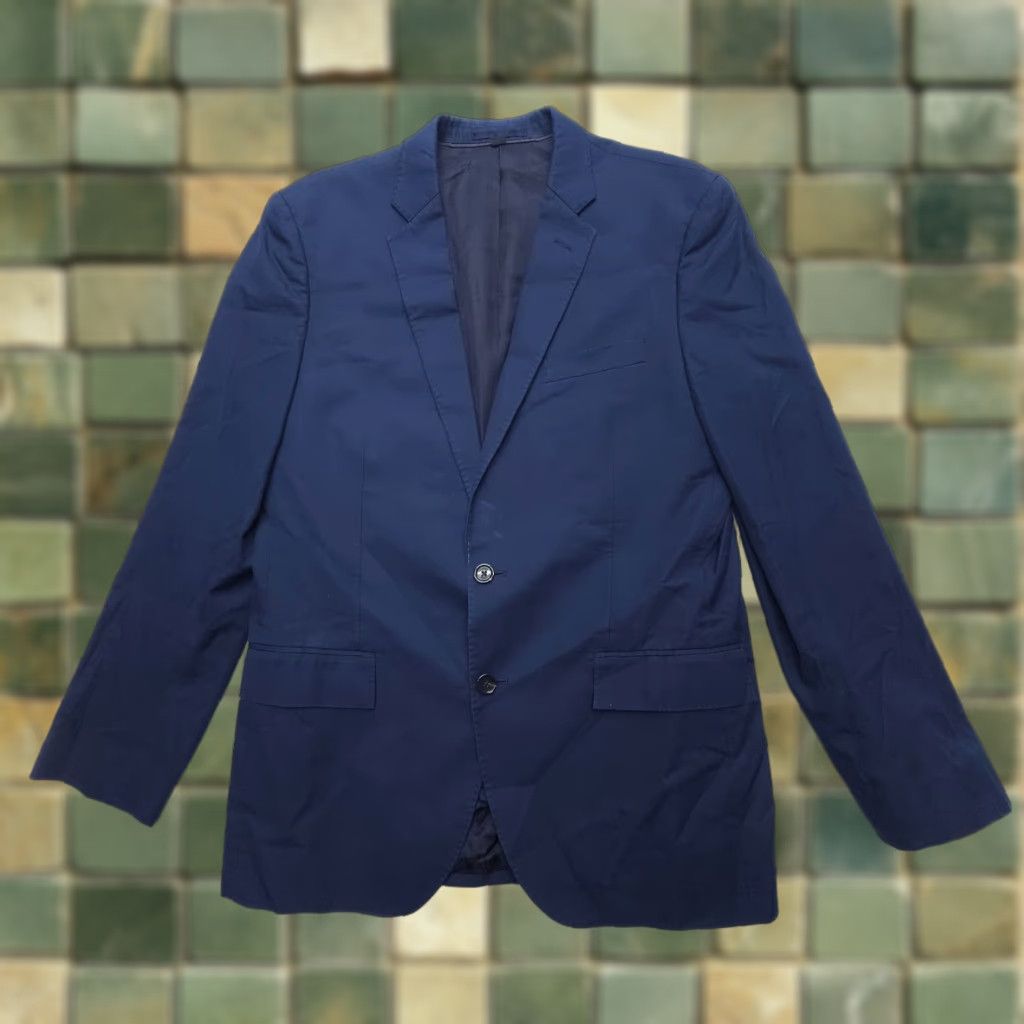 J.Crew J.CREW Blazer Slim Fit Italian Cotton Sport Coat Jacket 40R Mens Blue Two Button Notch Lapel Regular Size 40R - 1 Thumbnail