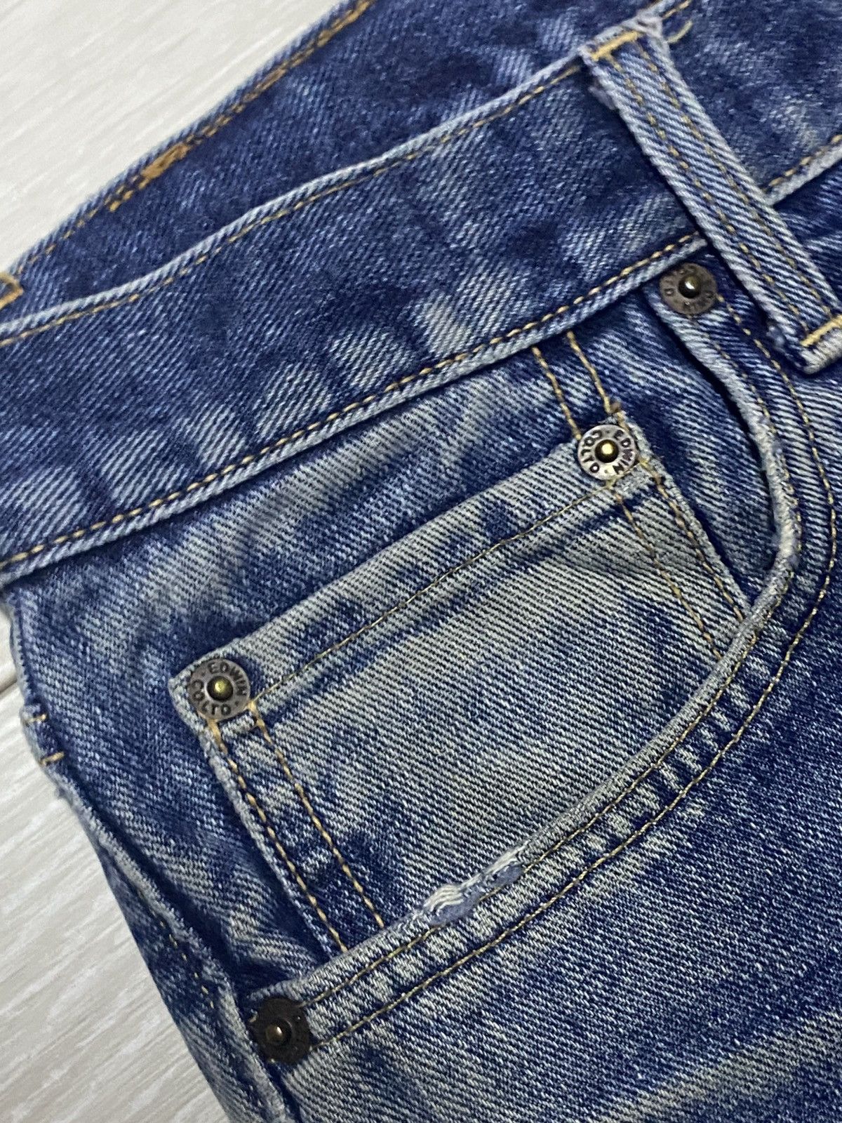 Japanese Brand Vintage Japanese Edwin 402Mud Wash Distressed Jeans Size US 30 / EU 46 - 7 Thumbnail