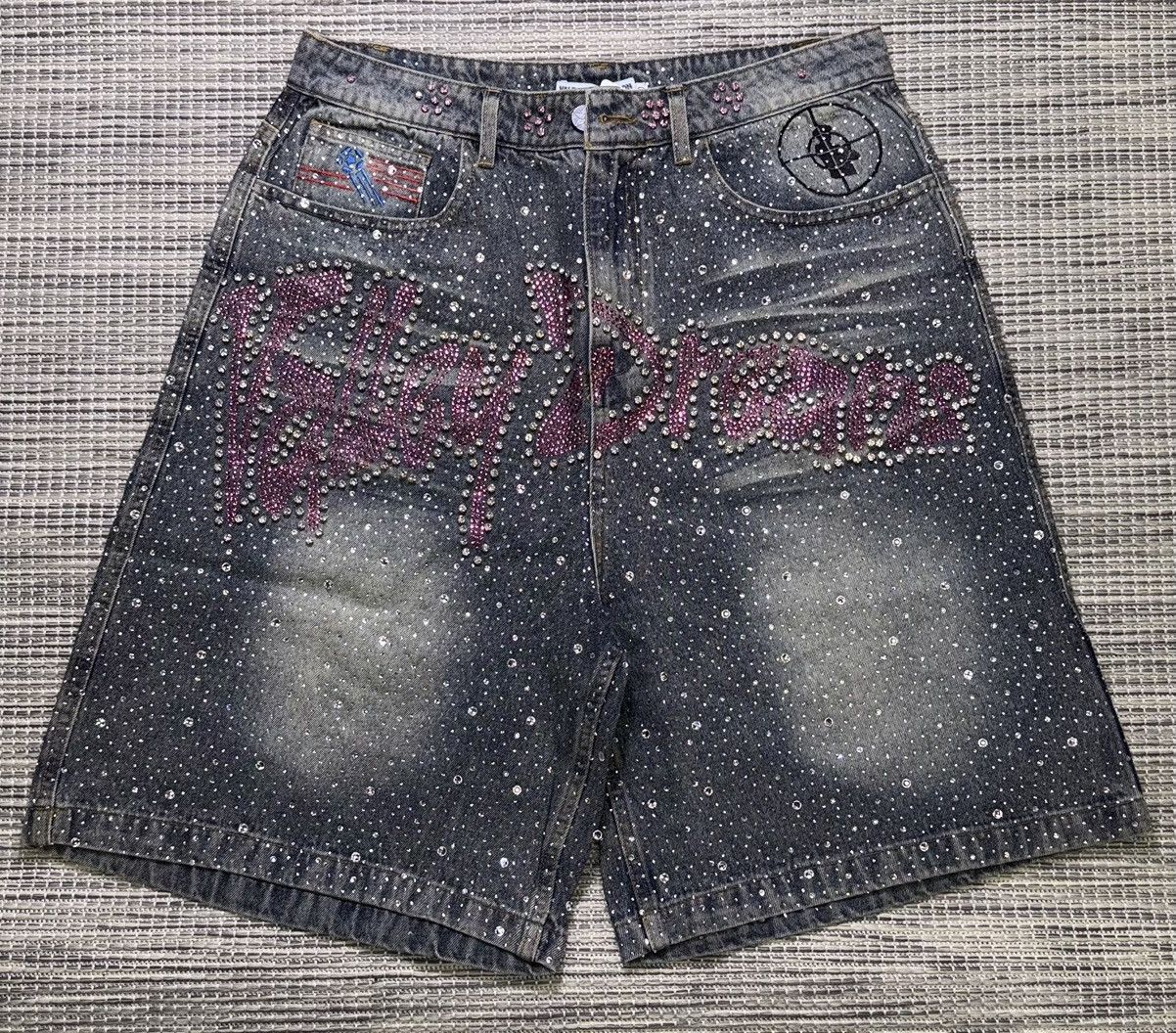 Vale Vale Forever Blue Iced Out Jorts Size US 34 / EU 50 - 1 Thumbnail