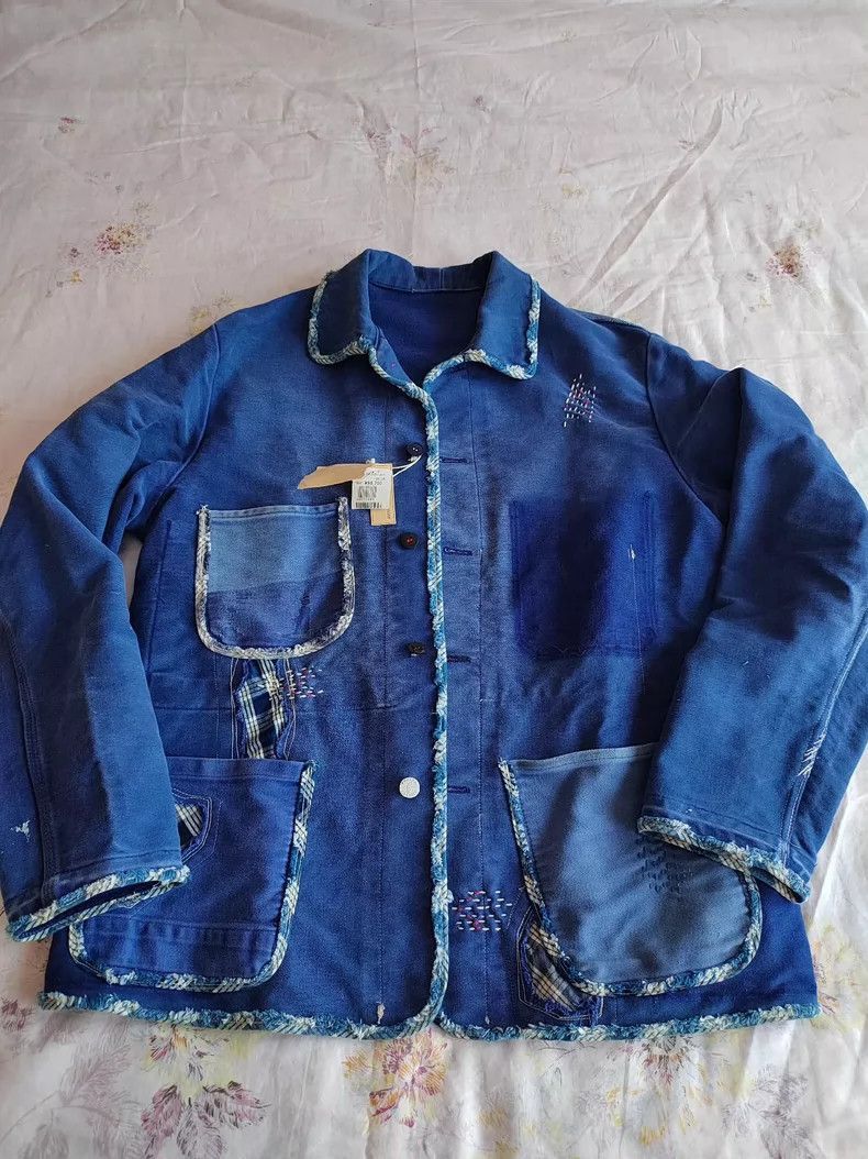 Porter porter Blue Moleskin Work Jacket with Uni Size US M / EU 48-50 / 2 - 1 Thumbnail