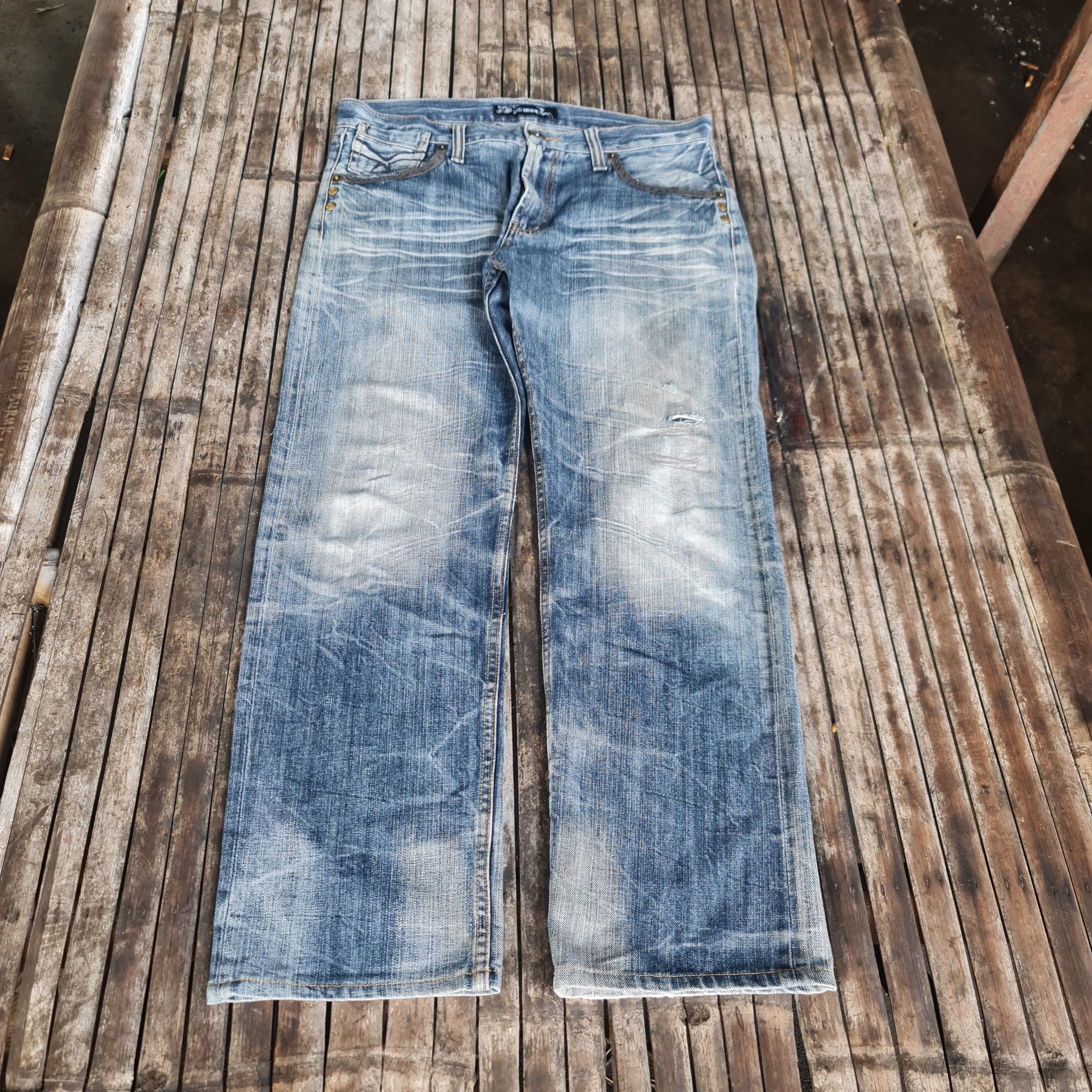 Japanese Brand Vintage Oririn embroidery logo jeans j0001 Size US 34 / EU 50 - 1 Thumbnail