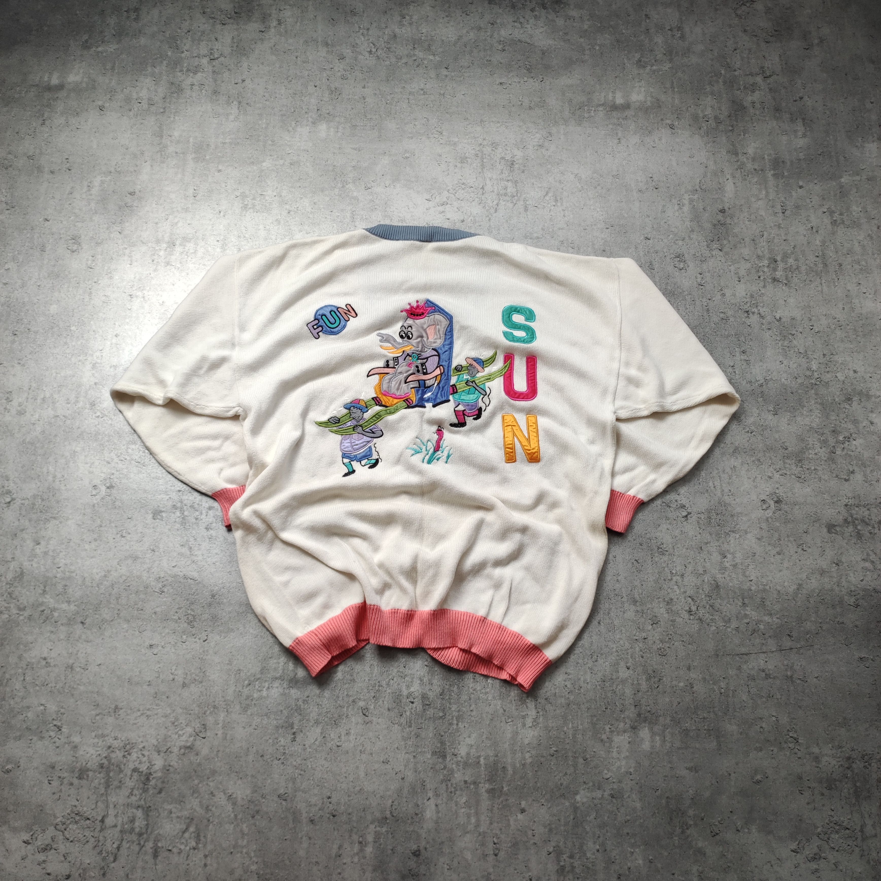 Vintage Vintage 90s RARE Elephant Jungle King Cardigan Sweater Size US XL / EU 56 / 4 - 2 Thumbnail