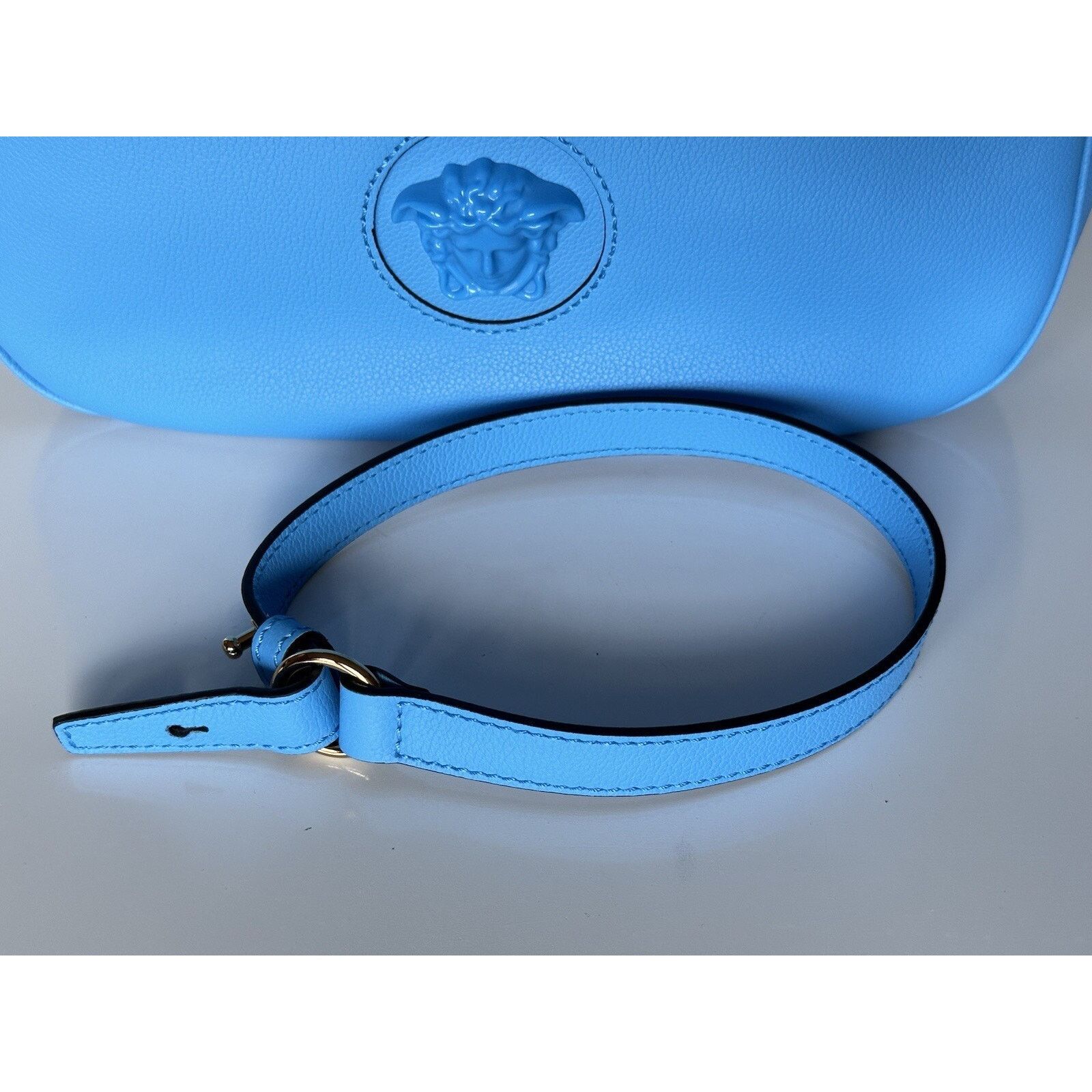 Versace Versace Medusa Head Leather Blue Medium Hobo Bag 1000699 Size ONE SIZE - 14 Thumbnail