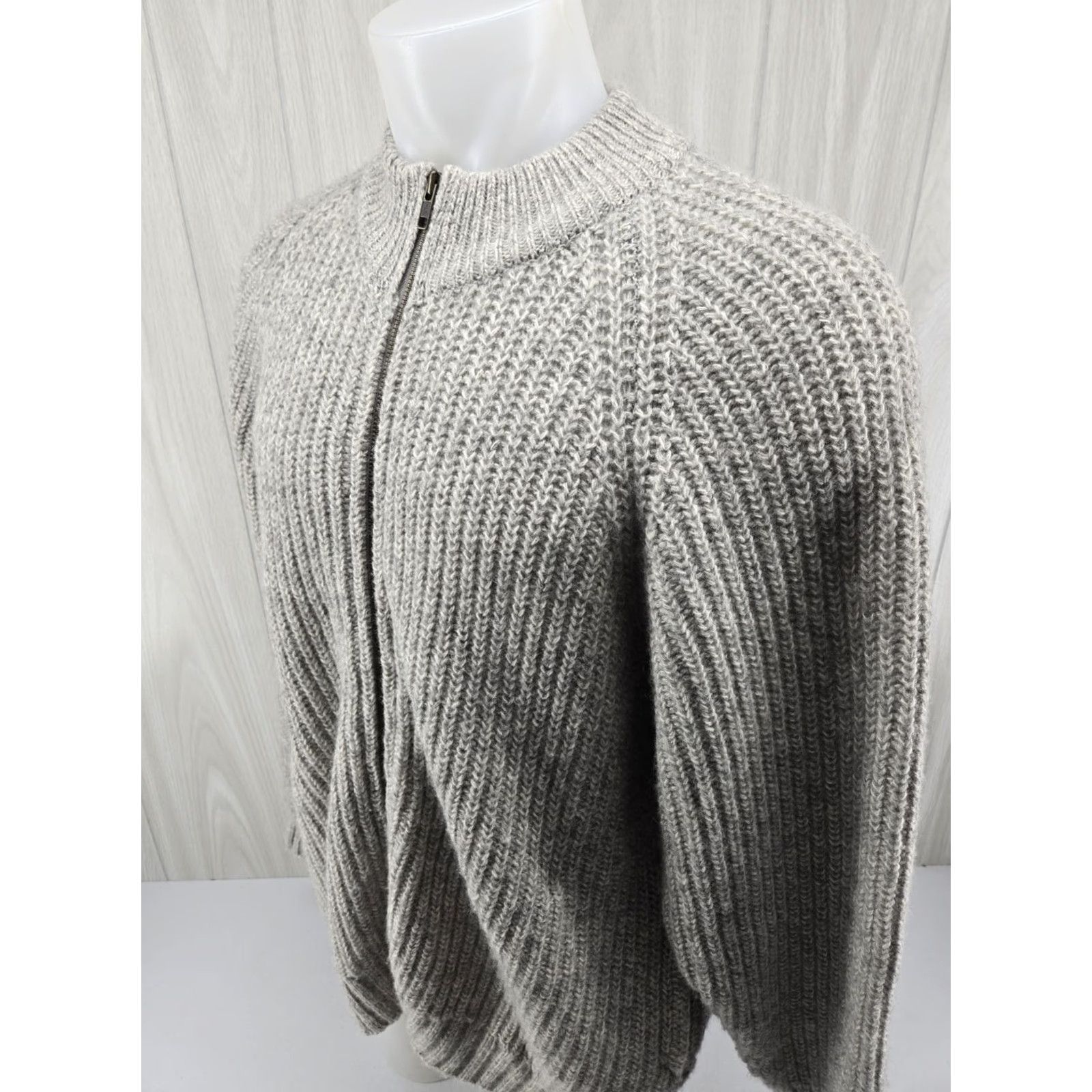 Eddie Bauer VINTAGE Eddie Bauer Sweater Mens XL Gray Wool Blend Full Zip Shirt 90s Outdoor Mens Size US XL / EU 56 / 4 - 4 Thumbnail