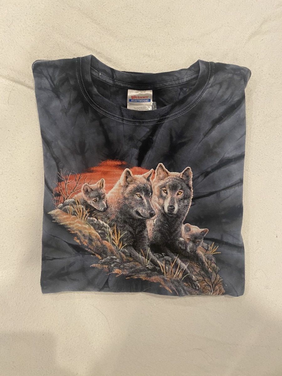 Hanes Vintage Hanes Heavy Weight Grey Tye Dye Wolf Tee Size US XL / EU 56 / 4 - 8 Thumbnail