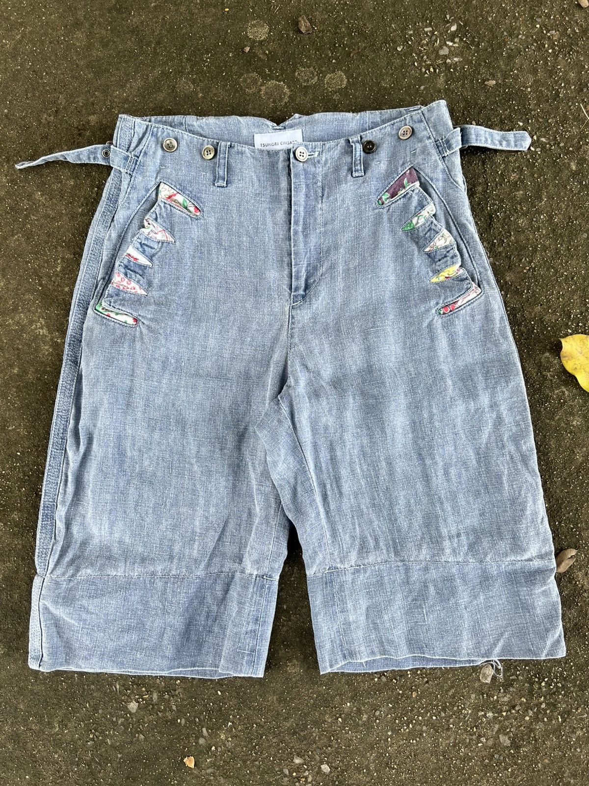 Tsumori Chisato Tsumori Chisato by Issey Miyake Indigo Jorts Distressed ...