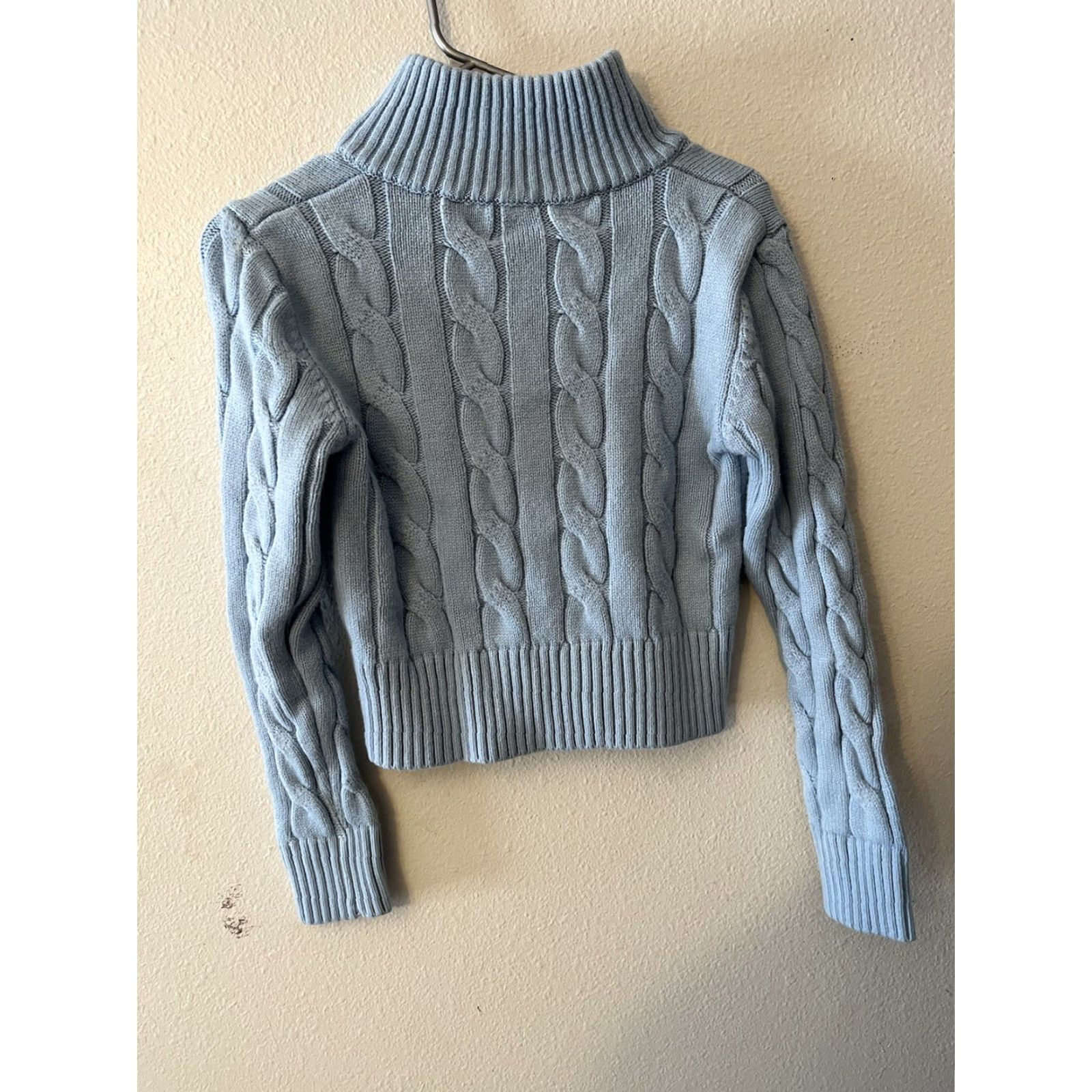 Shein SheIn Cable Knit Full Zip Sweater M Blue Womens Size M / US 6-8 / IT 42-44 - 3 Thumbnail