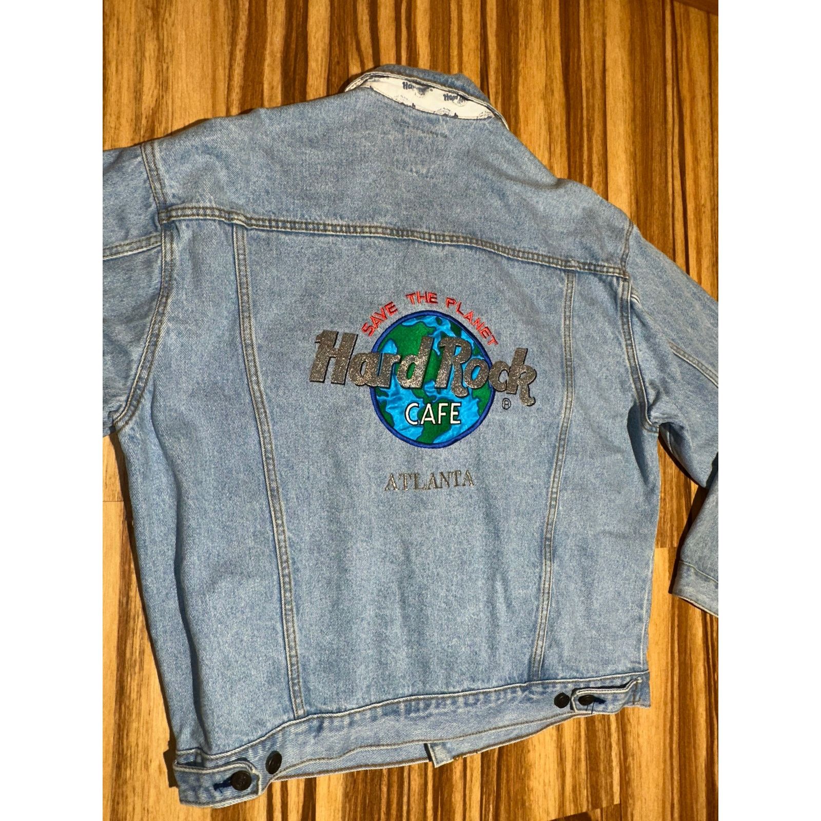 Hard Rock Cafe Vintage 1980s Hard Rock Cafe Atlanta Jean Jacket Size Large Size US L / EU 52-54 / 3 - 8 Thumbnail