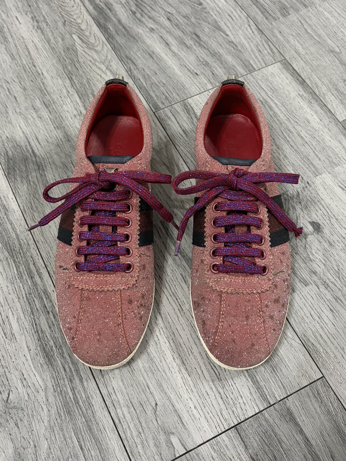 Gucci Gucci Bambi Pink Glitter Low-Top Sneakers Size US 6 / IT 36 - 2 Thumbnail