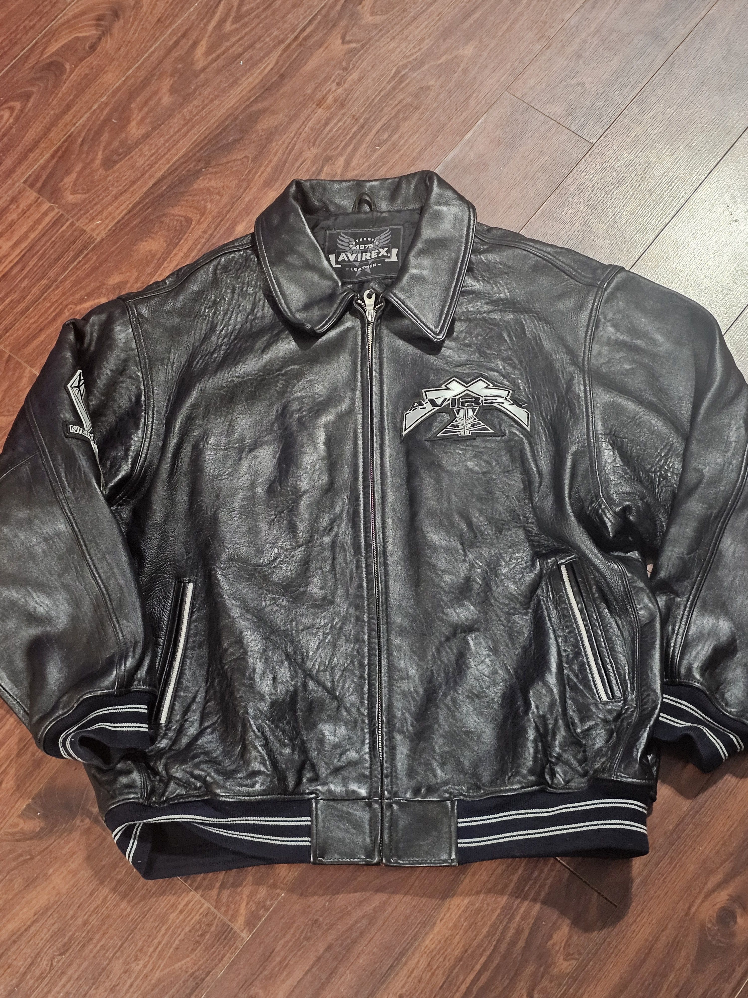 Avirex Vtg Avirex Men's Black Leather Night Phoenix Bomber Sz 4XL Size US XXL / EU 58 / 5 - 1 Thumbnail