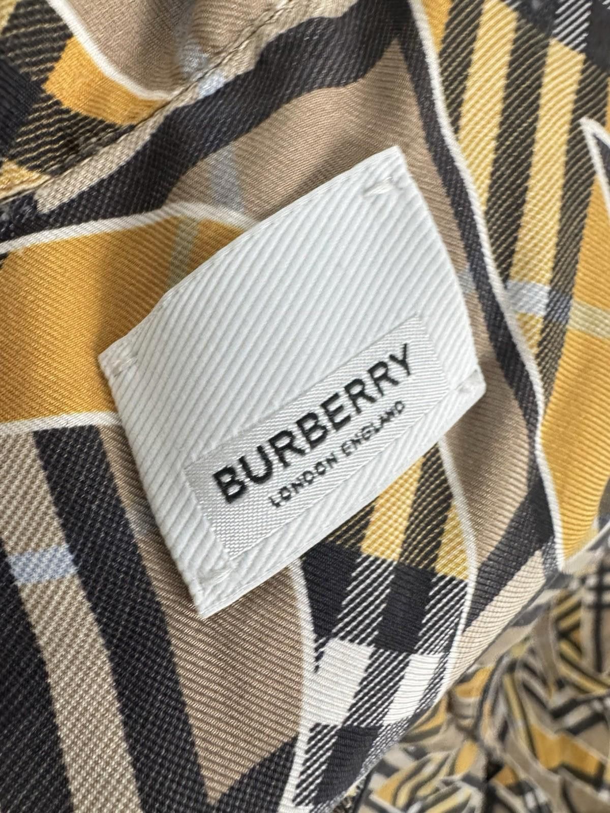 Burberry Burberry Silk Check Logo Print Shirt Yellow Beige SZ XS Size US XS / EU 42 / 0 - 3 Thumbnail