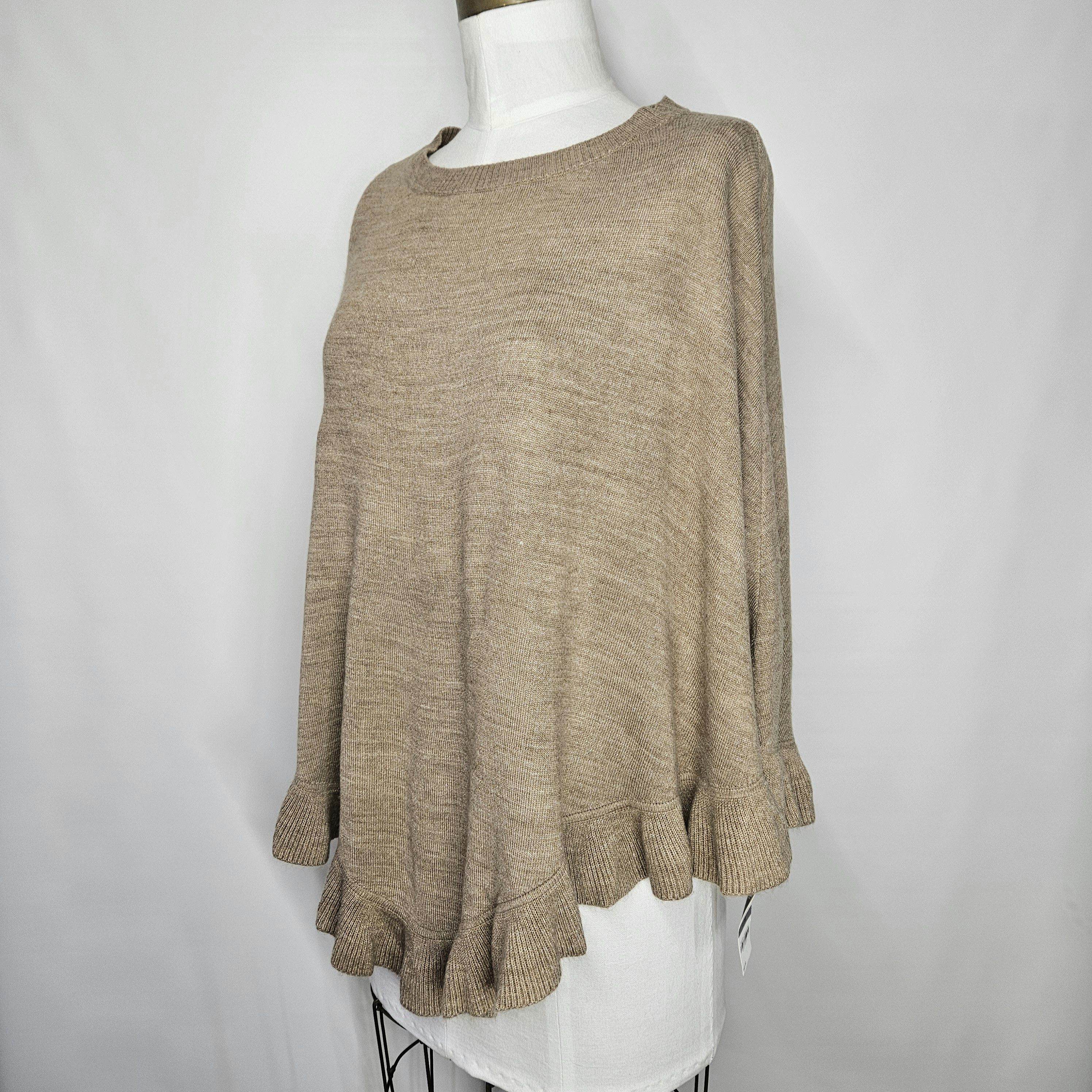 Other Karen Scott Size L/XL NEW Poncho Luxsoft Luxury Cape Beige Size XL / US 12-14 / IT 48-50 - 3 Thumbnail