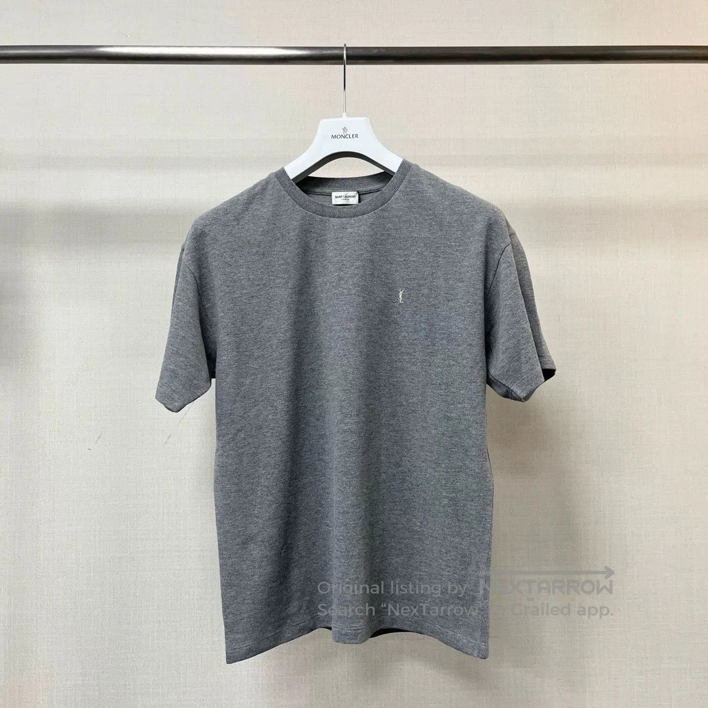 Saint Laurent Paris SAINT LAURENT Gray YSL Logo Short-Sleeve T-Shirt. Size US S / EU 44-46 / 1 - 1 Thumbnail