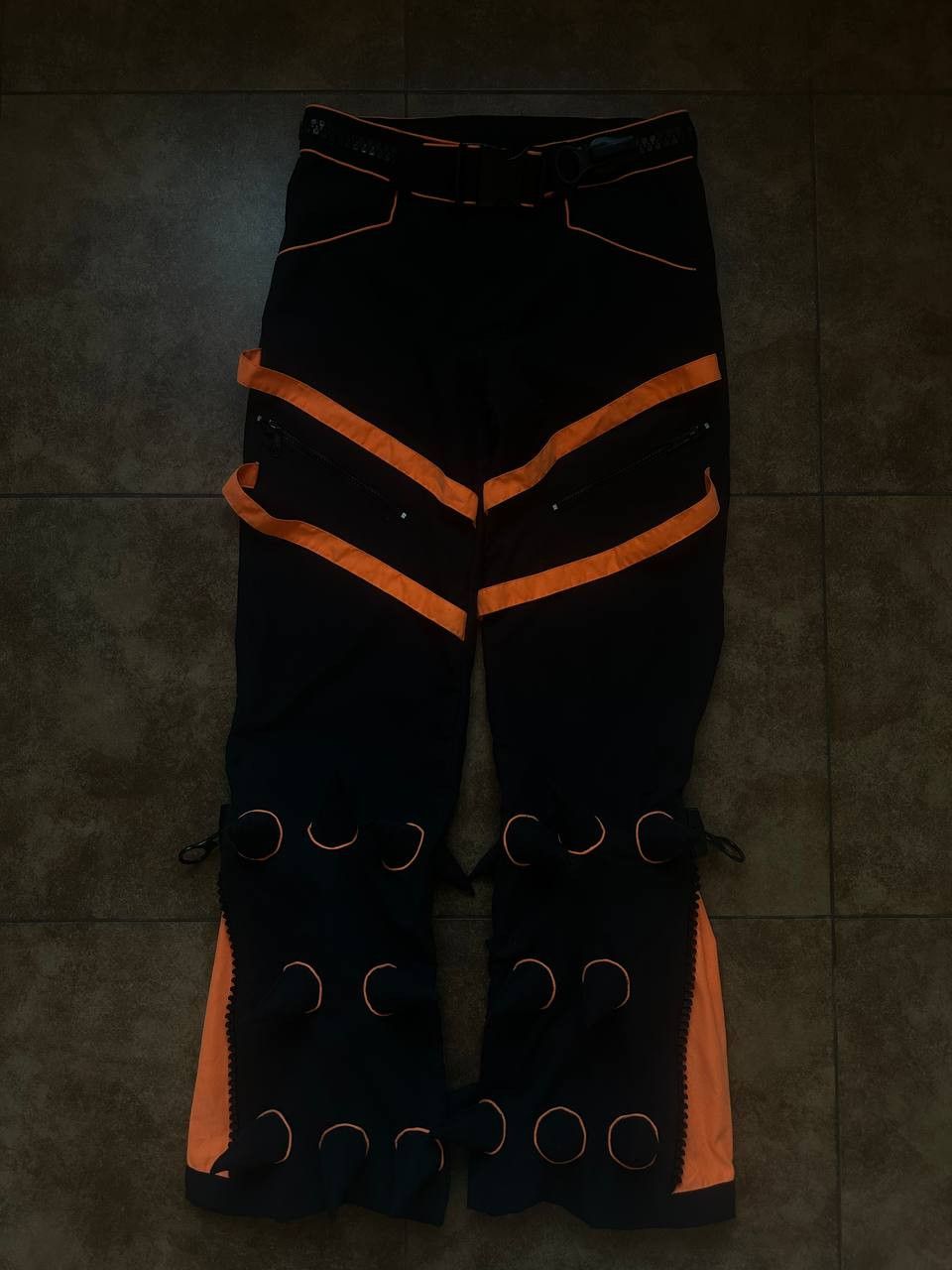👽Space Tribe Vintage "Spikey" Pants — UV Orange —Rare Grail