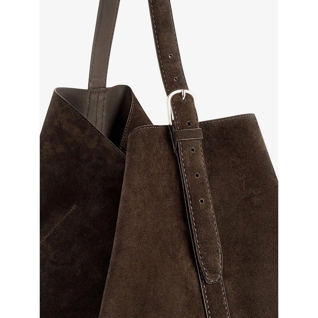 Toteme TOTEME Belted Tote Brown Suede Shoulder Bag New & Authentic Size ONE SIZE - 4 Thumbnail