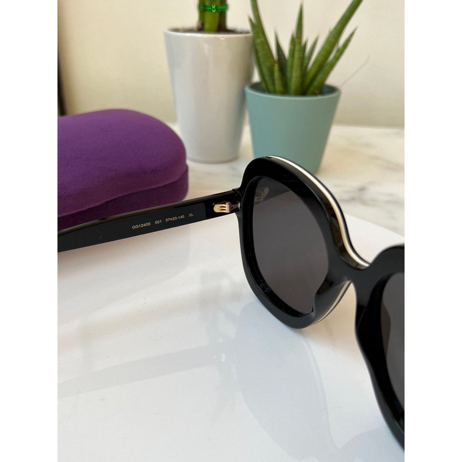 Gucci NEW Gucci GG1240S Black Oversized Rounded Sunglasses Size ONE SIZE - 9 Thumbnail
