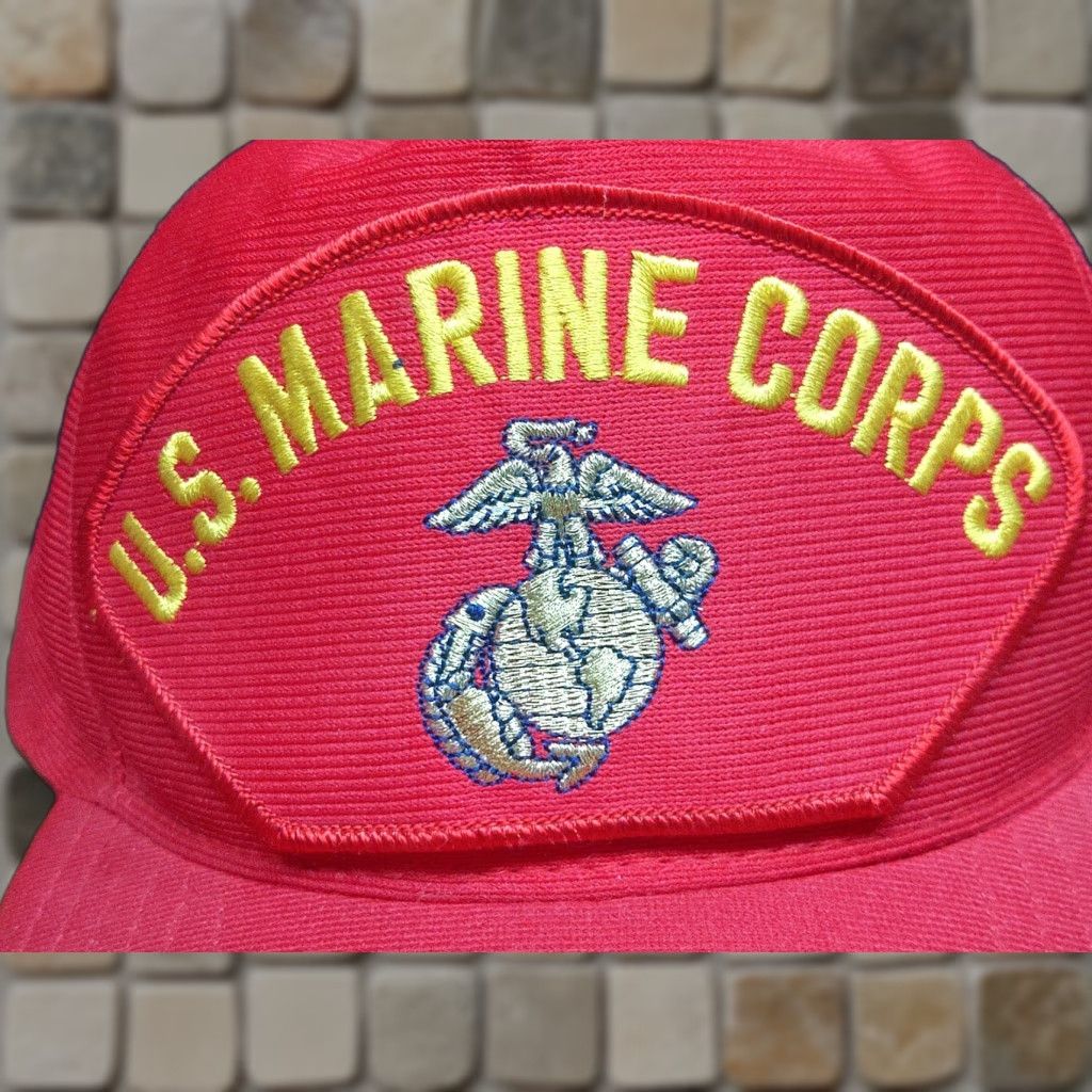 Vintage VINTAGE Eagle Crest USMC Marines Red Snap Back Hat Eagle Crest Size ONE SIZE - 1 Thumbnail