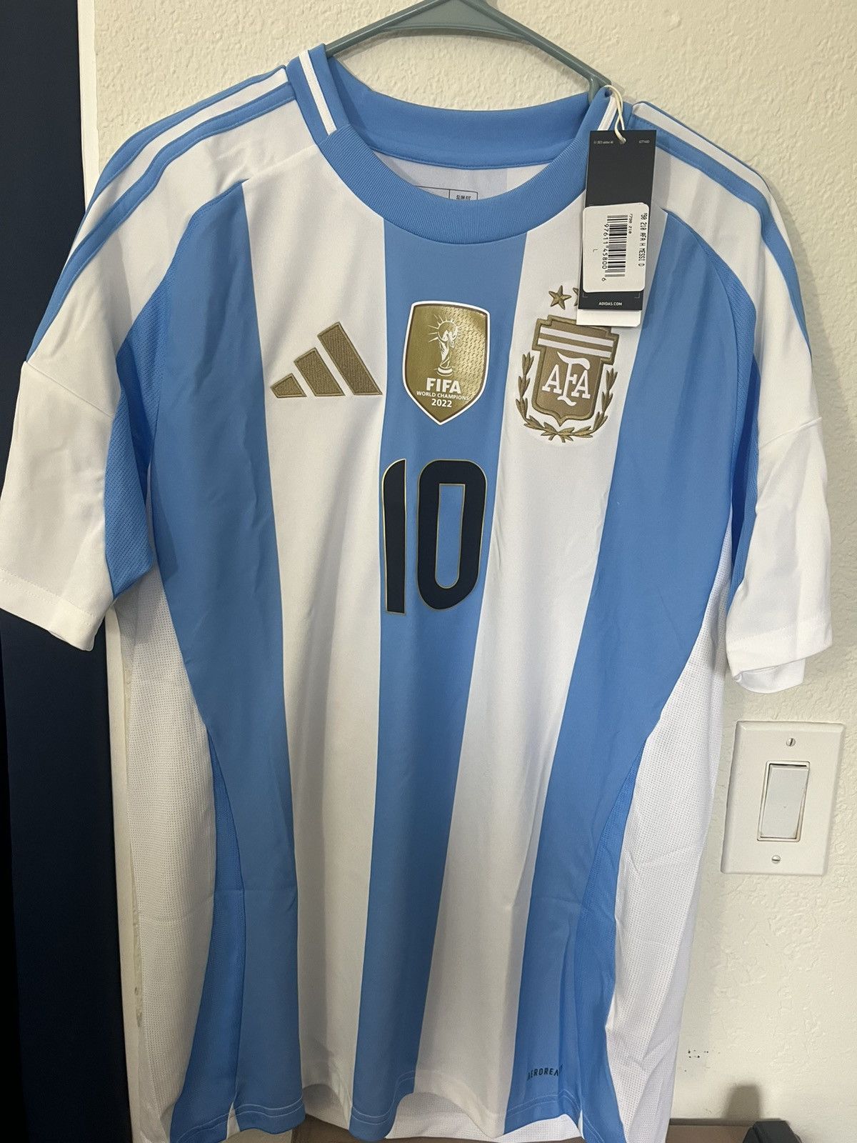 Adidas Messi Argentina AFA 2024 Home Soccer Jersey Blue 10