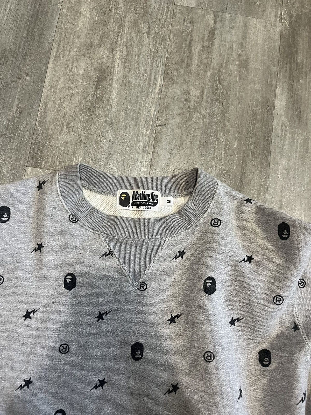 Bape Bape Monogram Crewneck Grey Size US M / EU 48-50 / 2 - 2 Thumbnail
