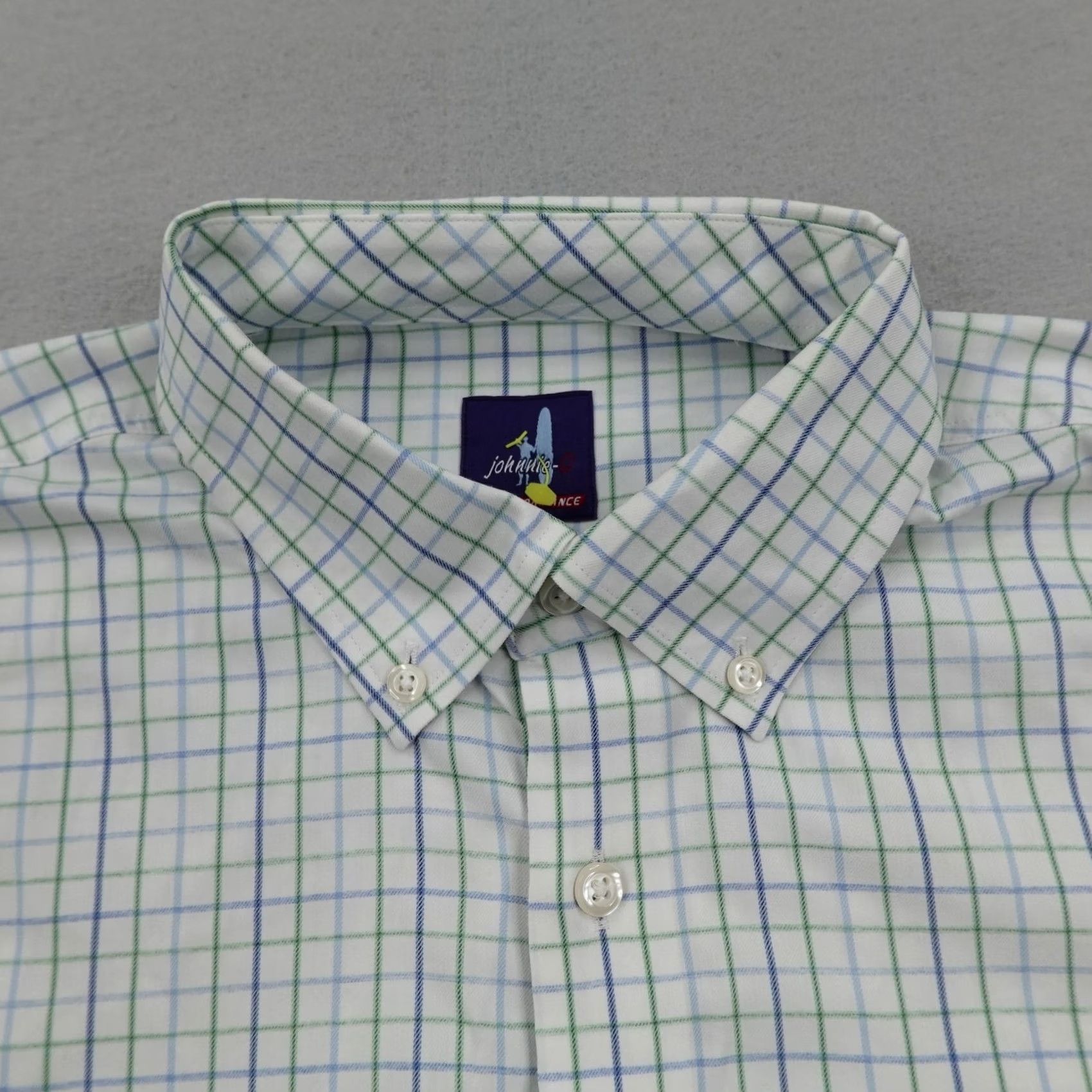johnnie-O Johnnie-O Shirt Mens Large White Blue Green Plaid Prep-Formance Button Up Flex Size US L / EU 52-54 / 3 - 2 Thumbnail