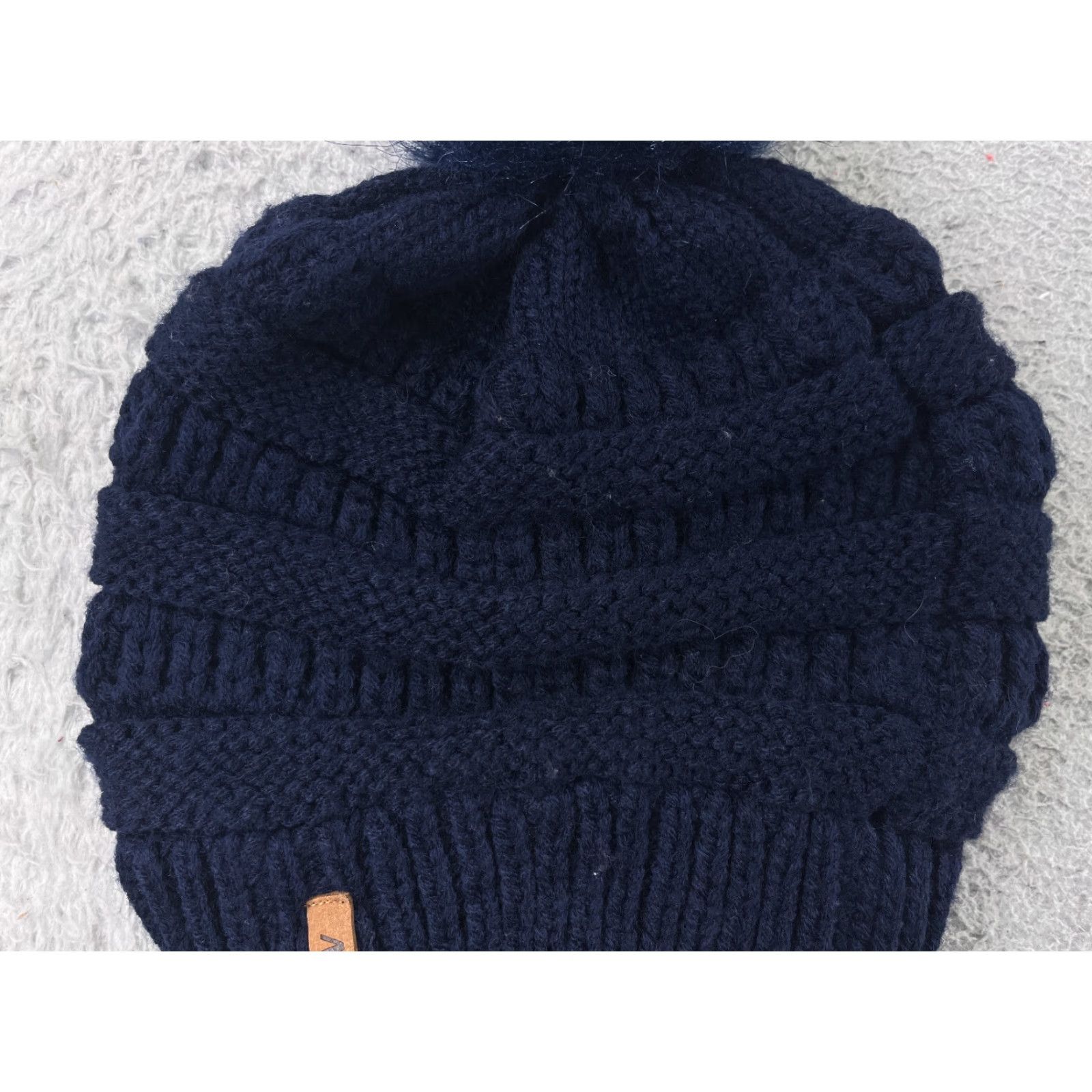 Vintage Aneco Beanie Adult One Size Blue Knit Acrylic Winter Hats Ski Outdoor Pom Beanie Womens/A mens Size ONE SIZE - 2 Thumbnail