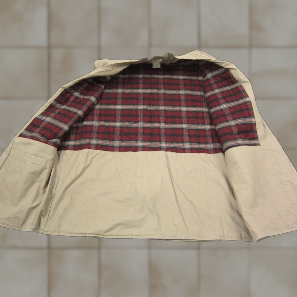 Vintage VINTAGE LL Bean Vest Mens XLT Hooded Full Zip Lined 90s Beige Brown Canvas Utility 80s 90s Mens Vest Size US XL / EU 56 / 4 - 1 Thumbnail