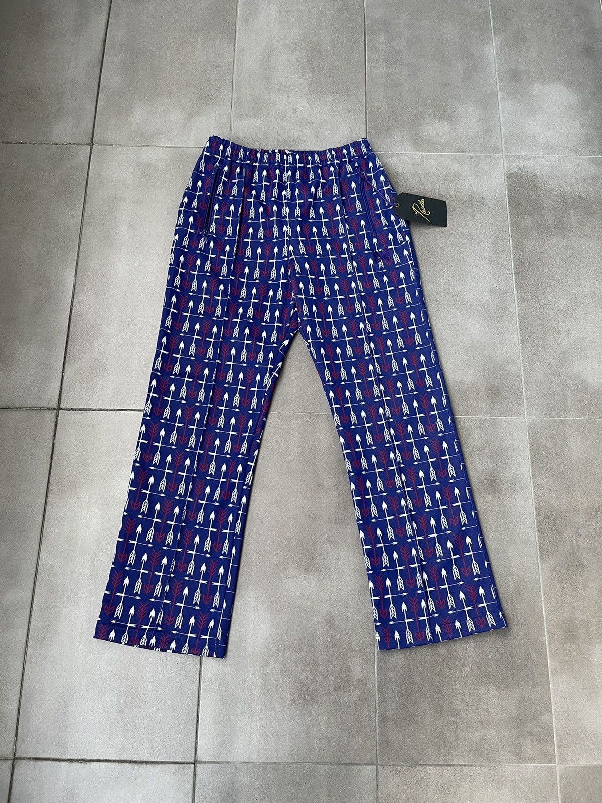Needles !DS! DS23 Needles "Arrows" Butterfly Logo Blue Track Pants Size US 32 / EU 48 - 2 Thumbnail