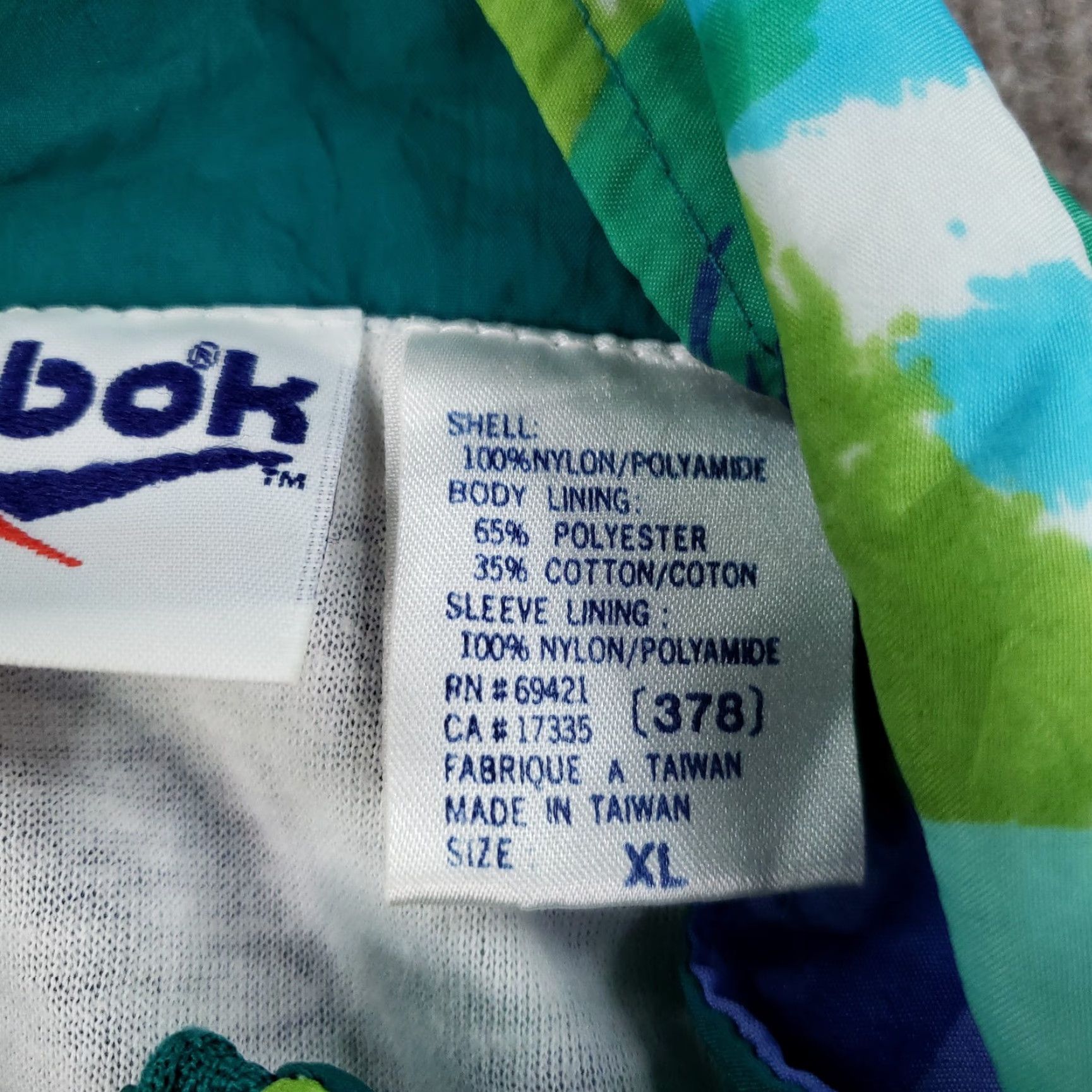 Reebok VINTAGE Reebok Jacket Womens XL Green Windbreaker Nylon 90s Retro Pattern Size XL / US 12-14 / IT 48-50 - 6 Thumbnail