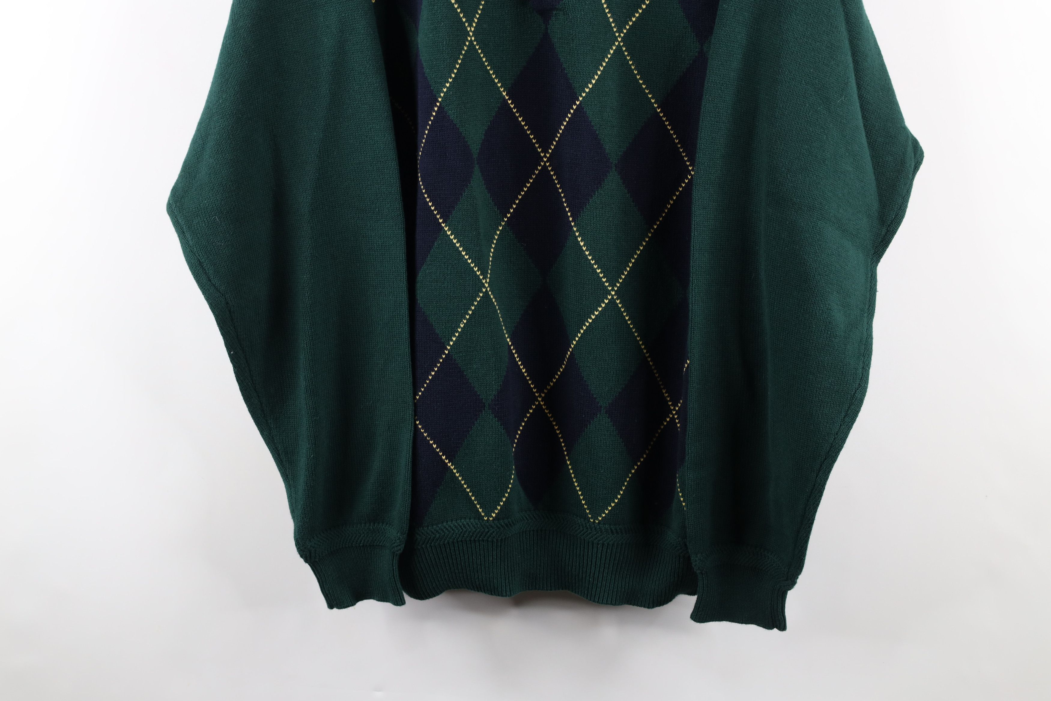 Nautica Vintage 90s Nautica Diamond Knit Collared Pullover Sweater Size US XXL / EU 58 / 5 - 3 Thumbnail