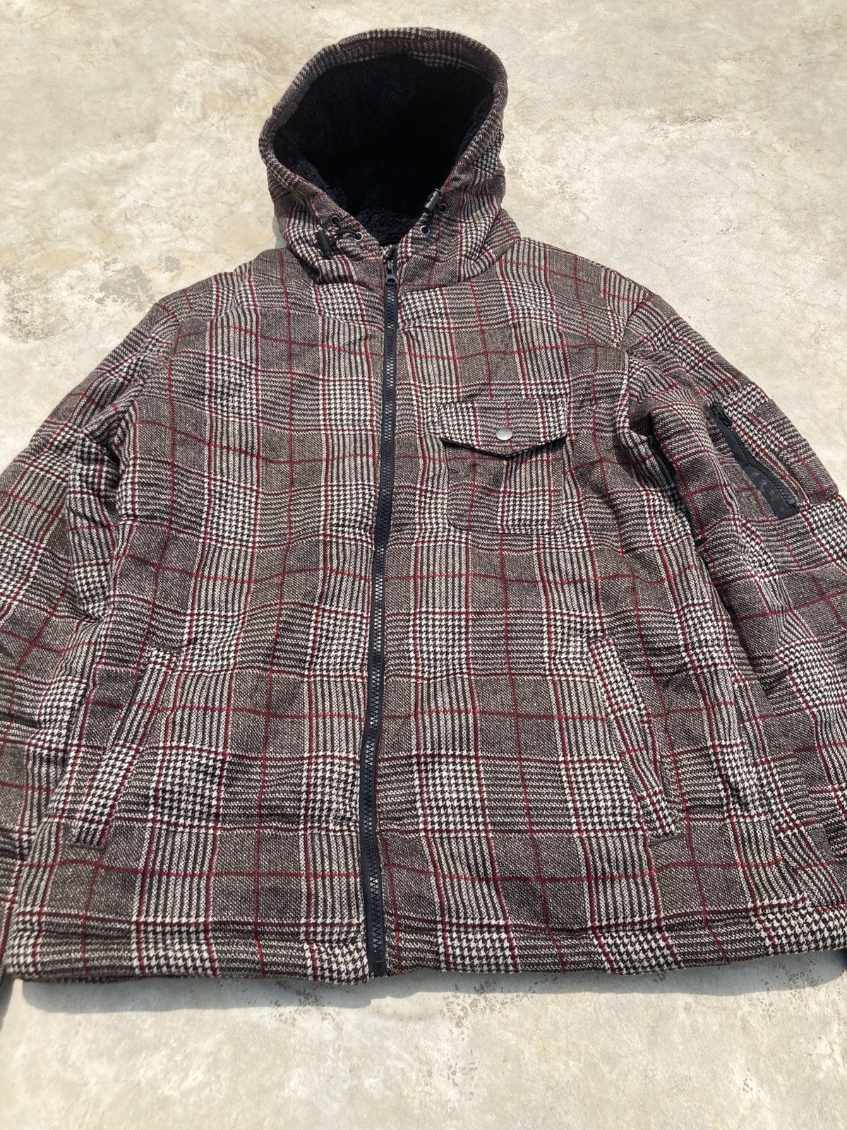 Japanese Brand Lock Heaven Plaid Fleece Lined Tartan Utility Jacket Size US L / EU 52-54 / 3 - 5 Thumbnail
