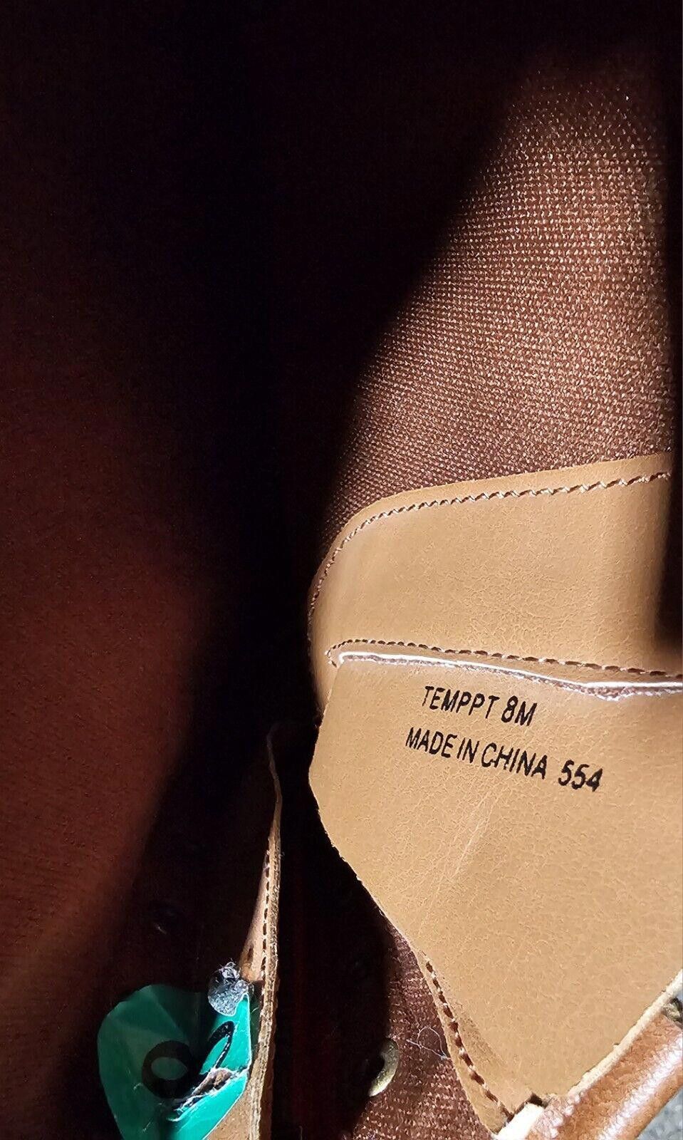 Designer Steve Madden Girl Brown Buckle Boots Zipper Sz 8M Temppt Size US 8 / IT 38 - 4 Thumbnail