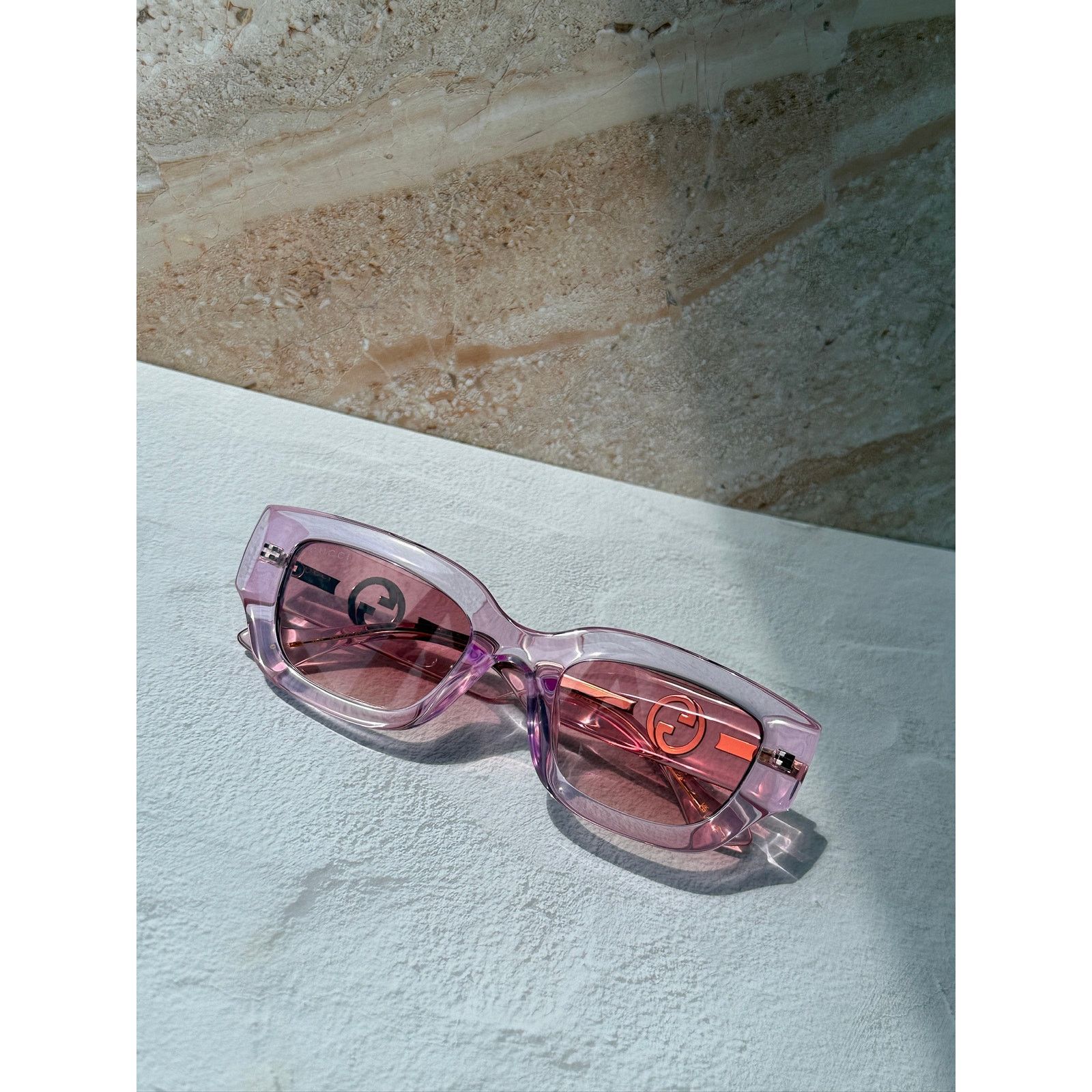 Gucci NEW Gucci GG1558SK Transparent Pink Sunglasses Size ONE SIZE - 12 Thumbnail