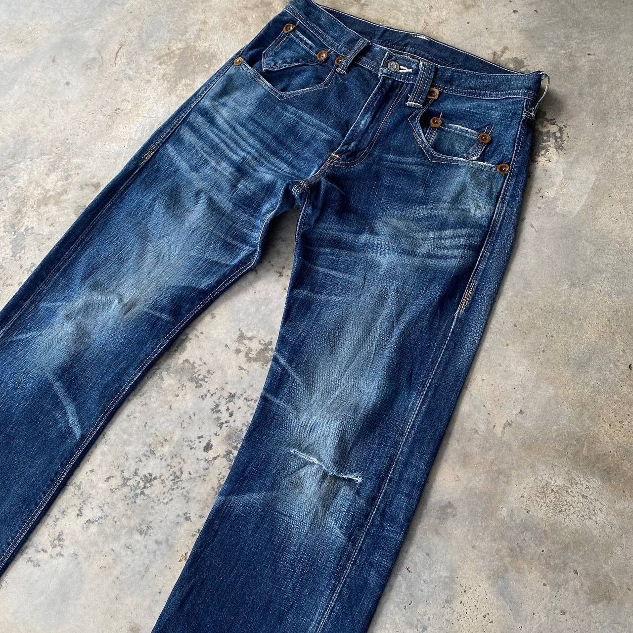 Levi's VINTAGE LEVIS DENIM LOT 502 RIVETTED DISTRESSED BLUEWASH Size US 29 - 13 Thumbnail